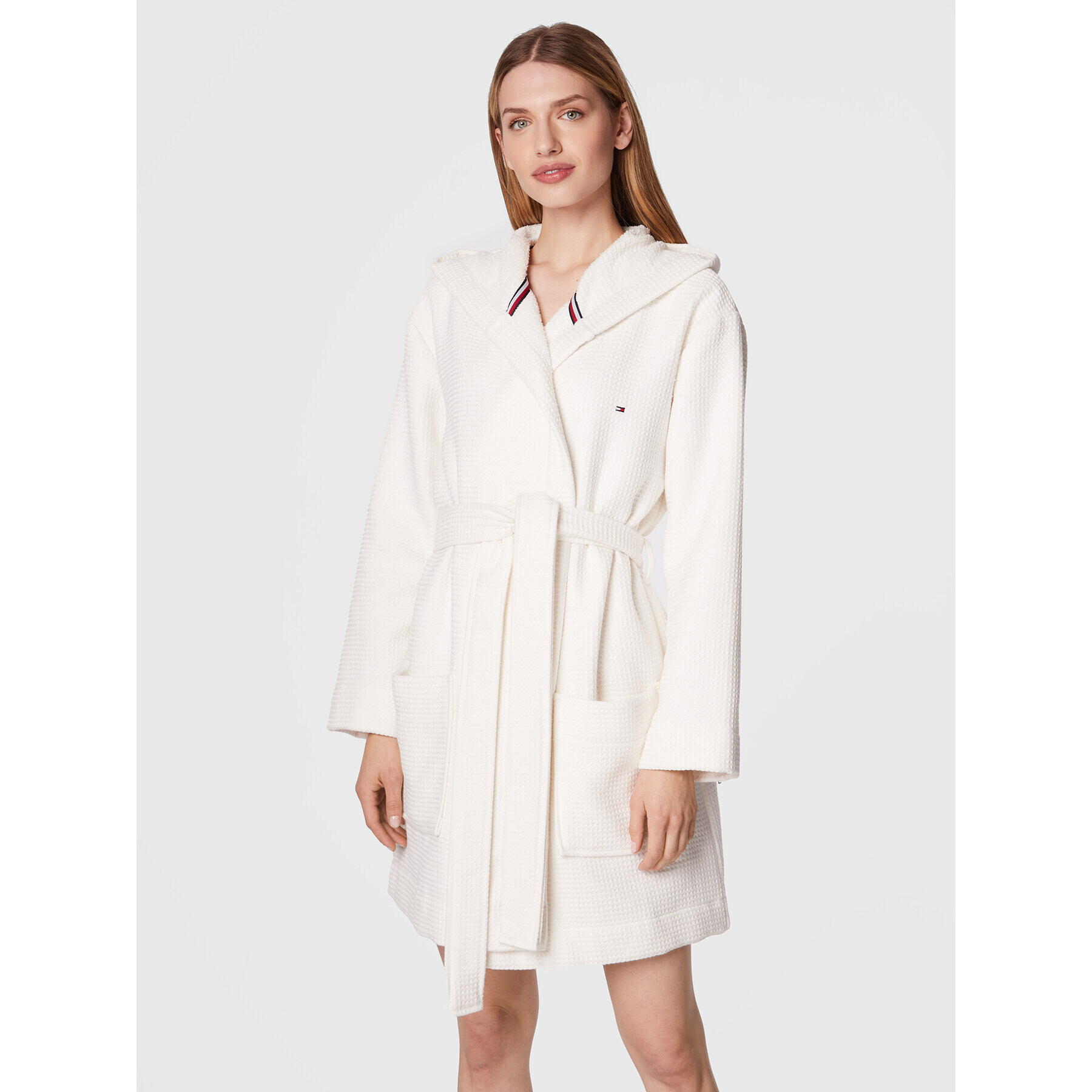 Tommy Hilfiger Халат Waffle UW0UW03914 Бял - Pepit.bg