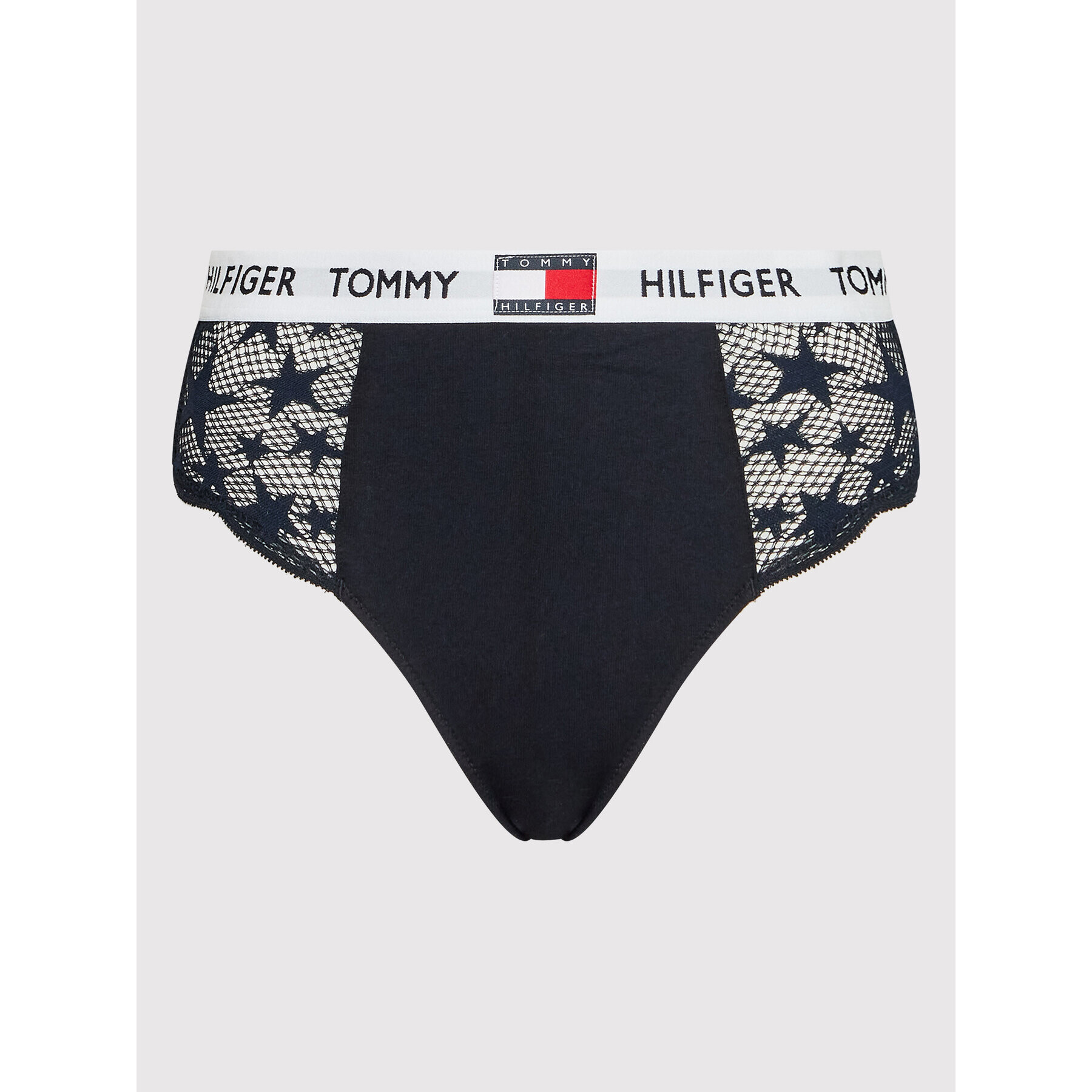 Tommy Hilfiger Класически бикини с висока талия UW0UW03532 Тъмносин - Pepit.bg