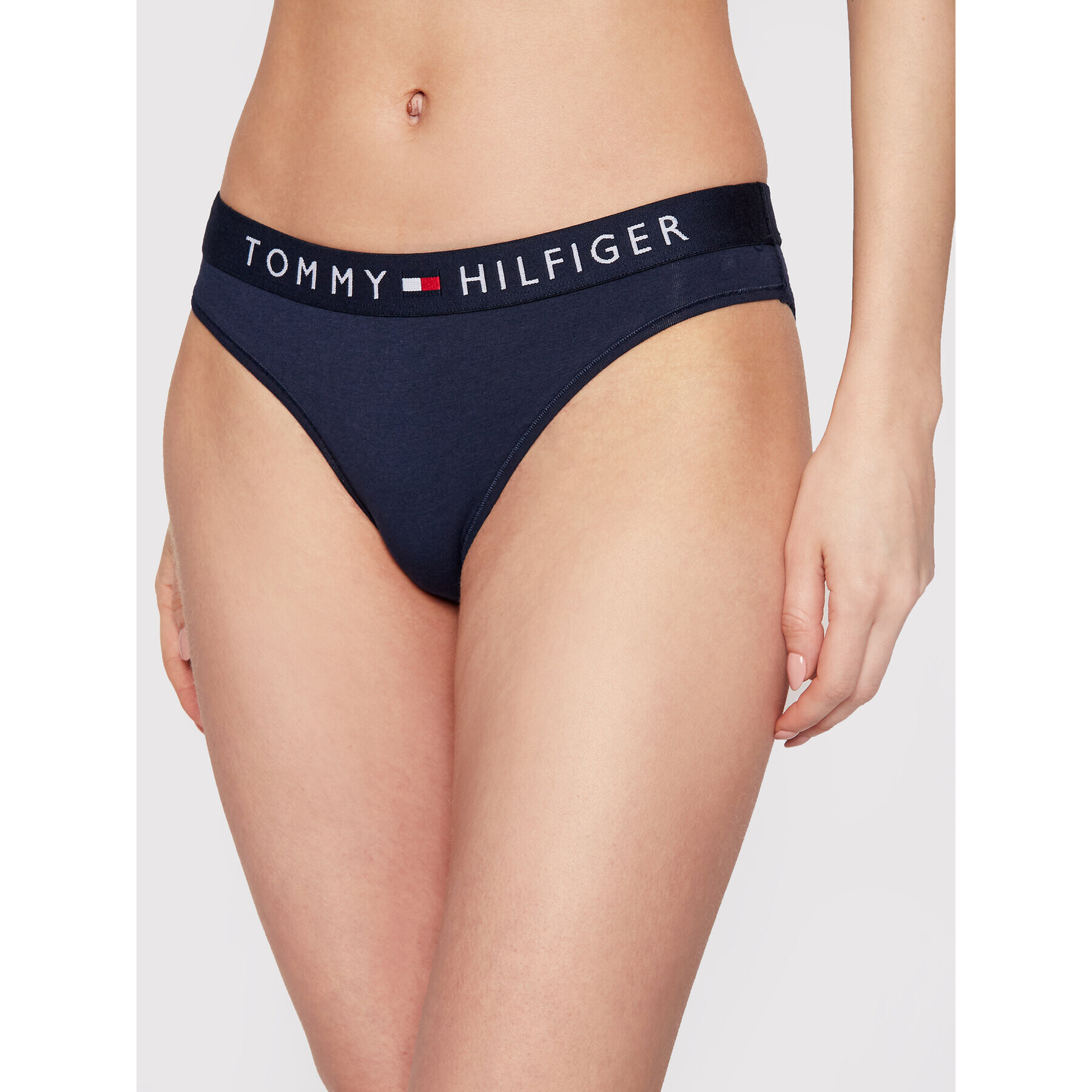 Tommy Hilfiger Класически дамски бикини Bikini UW0UW01566 Тъмносин - Pepit.bg