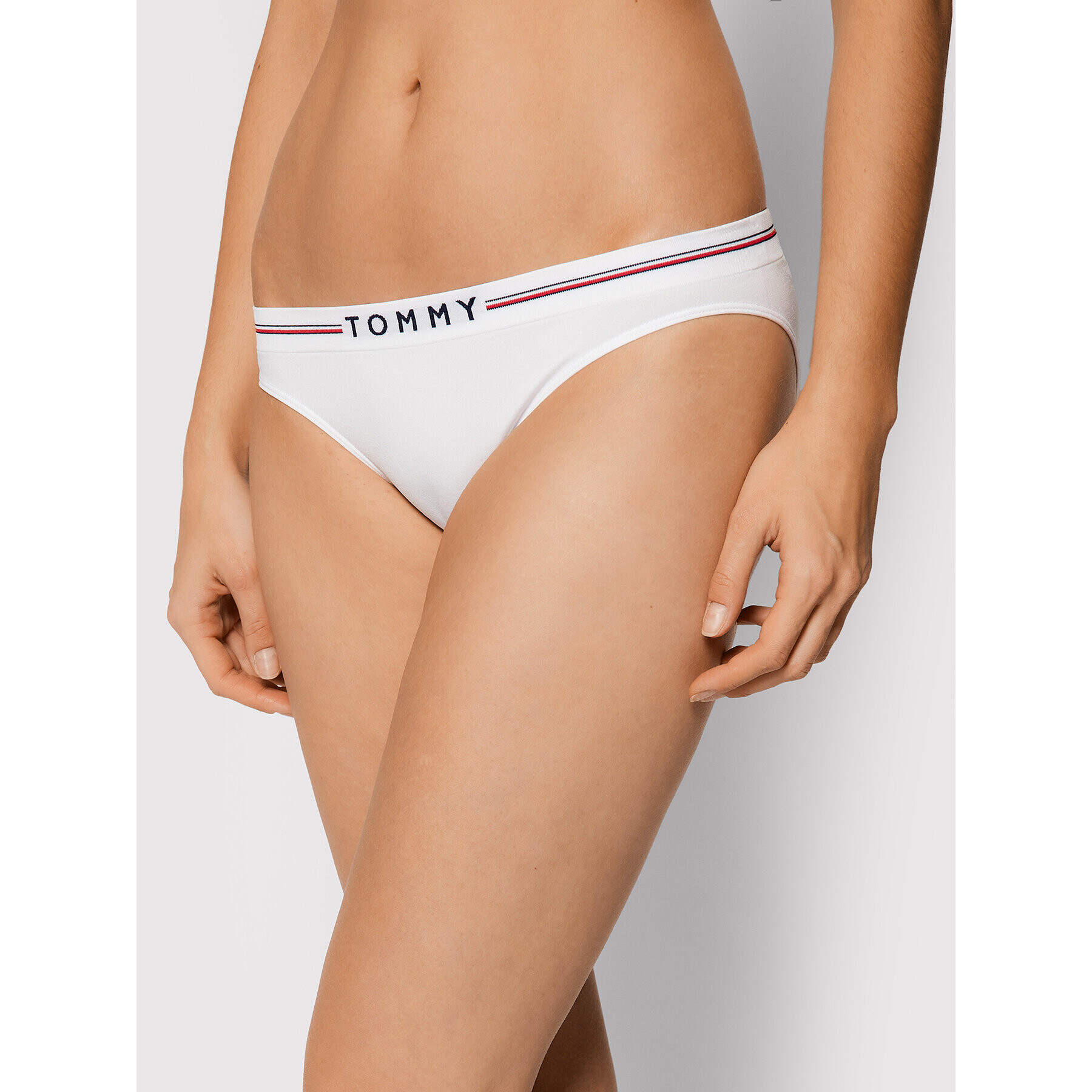 Tommy Hilfiger Класически дамски бикини Logo UW0UW02485 Бял - Pepit.bg