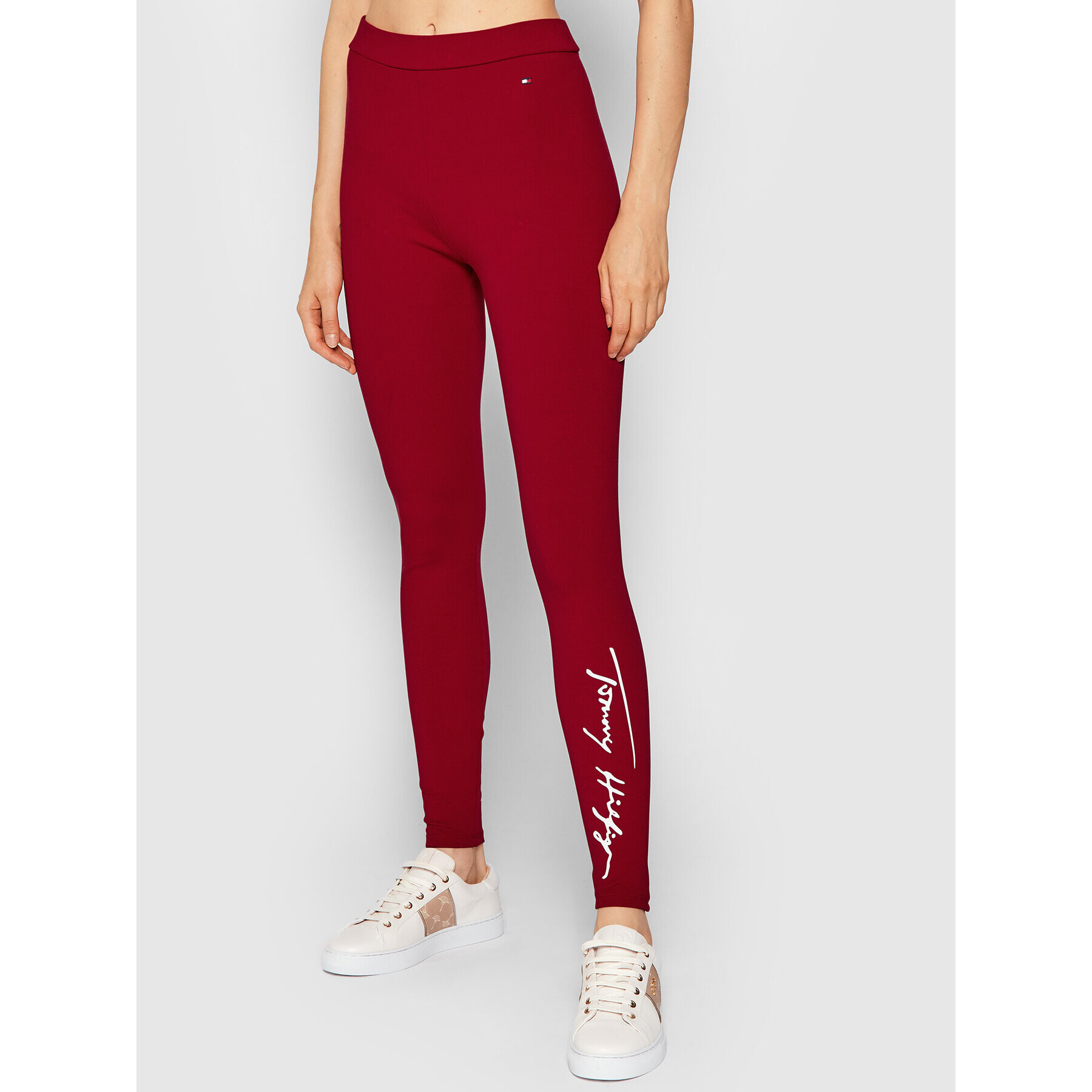Tommy Hilfiger Клин Stretch Script WW0WW30977 Червен Slim Fit - Pepit.bg