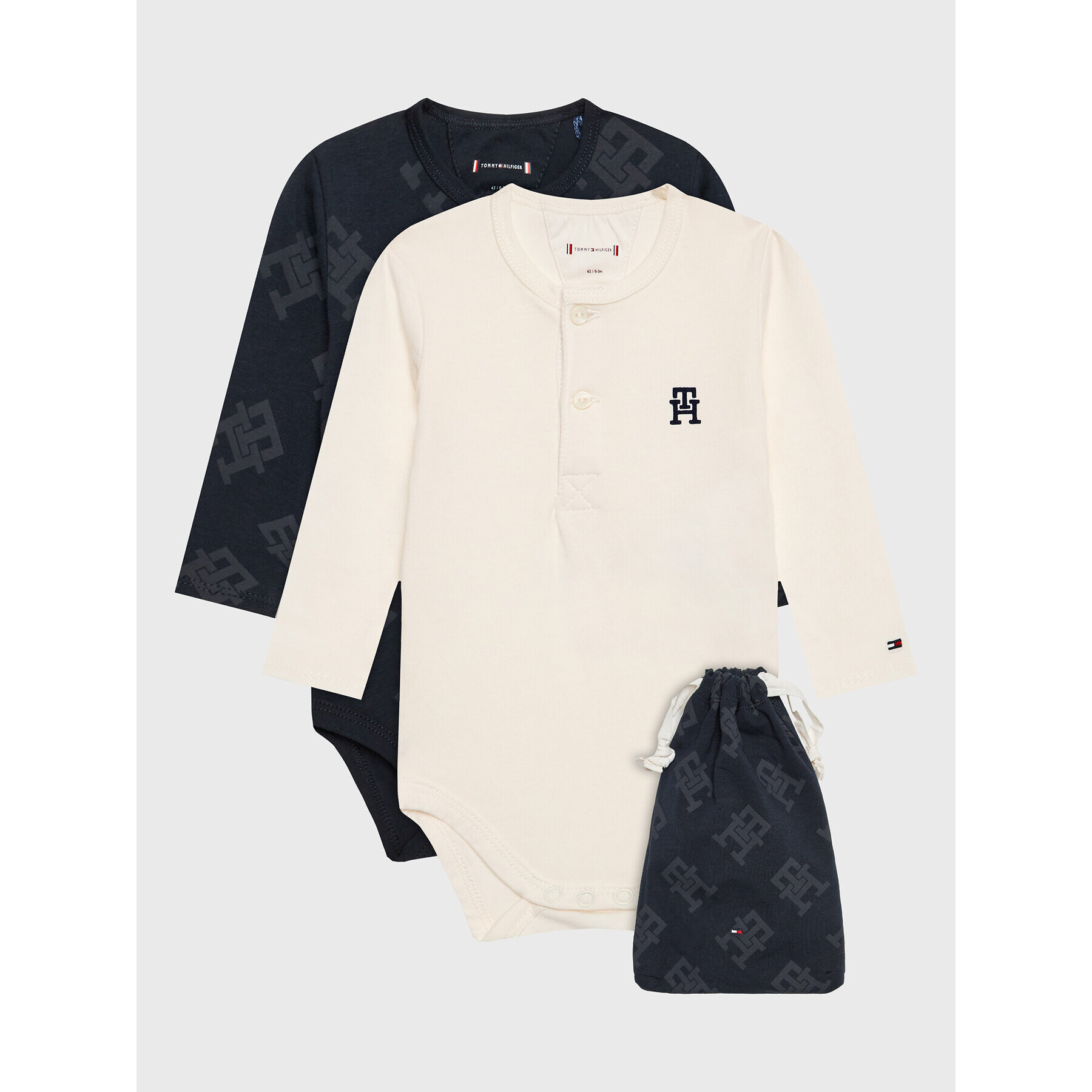 Tommy Hilfiger Комплект 2 чифта боди Monogram KN0KN01593 Цветен Regular Fit - Pepit.bg