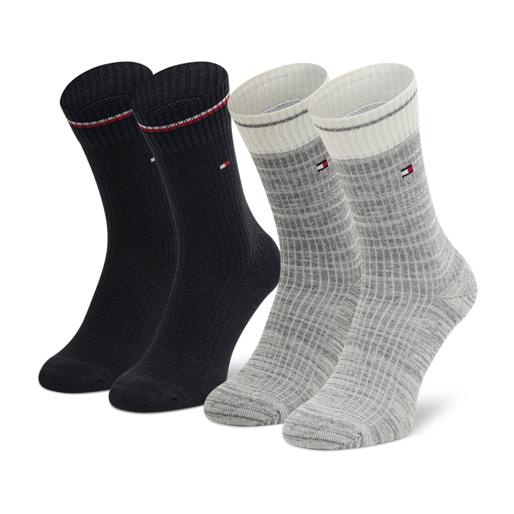 Tommy Hilfiger Комплект 2 чифта дълги чорапи дамски 701211054 Бял - Pepit.bg