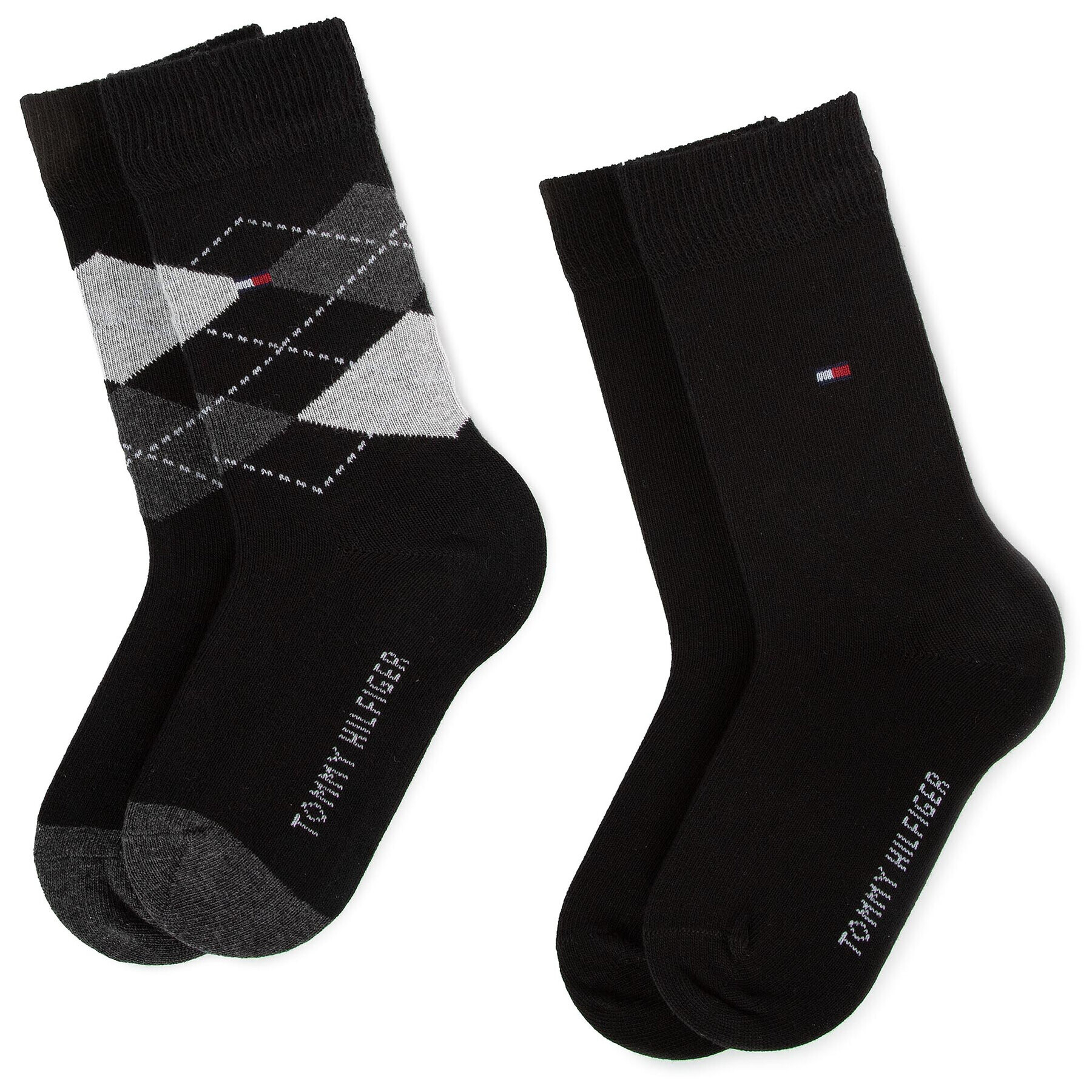 Tommy Hilfiger Комплект 2 чифта дълги чорапи детски 334013001 Черен - Pepit.bg