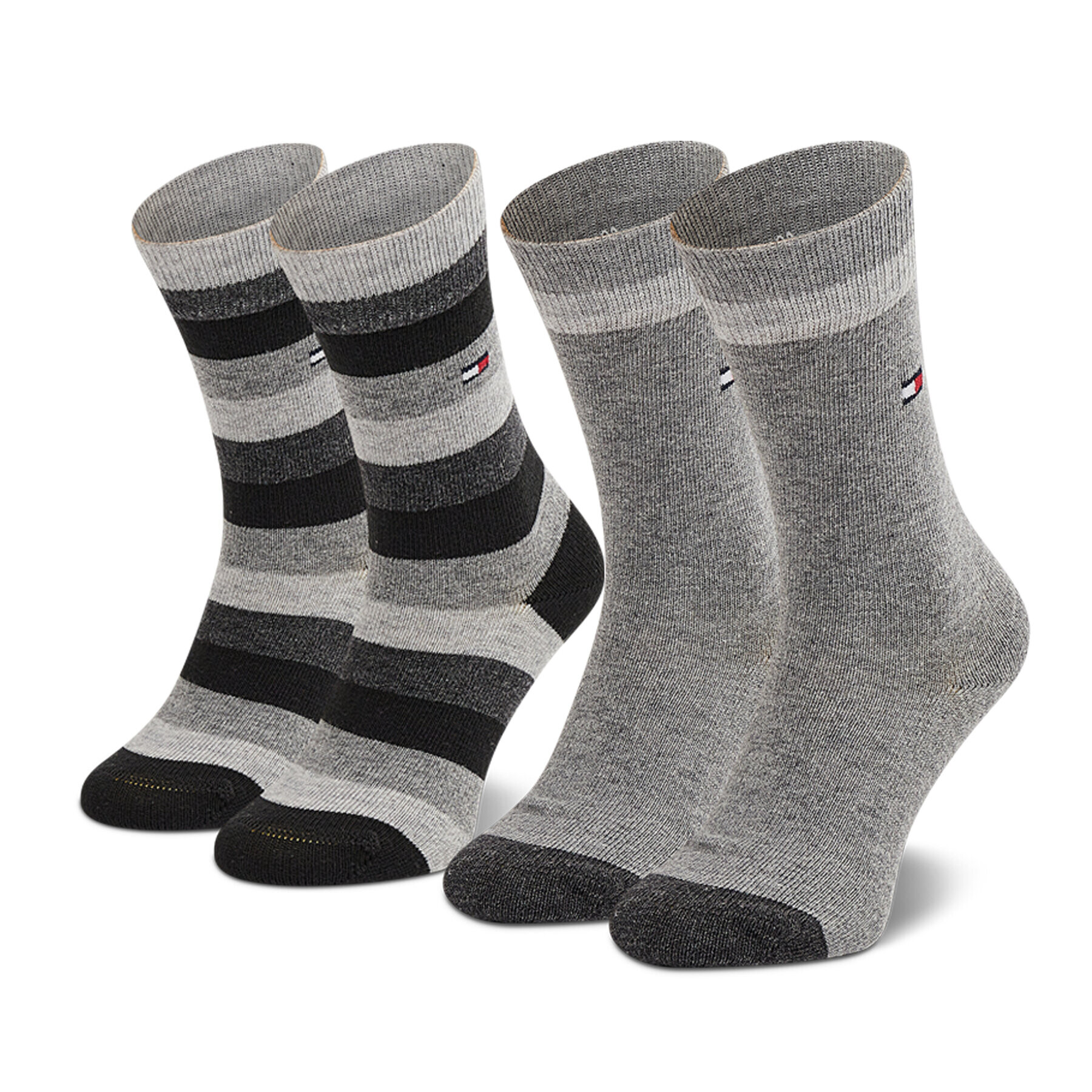Tommy Hilfiger Комплект 2 чифта дълги чорапи детски 354009001 Сив - Pepit.bg