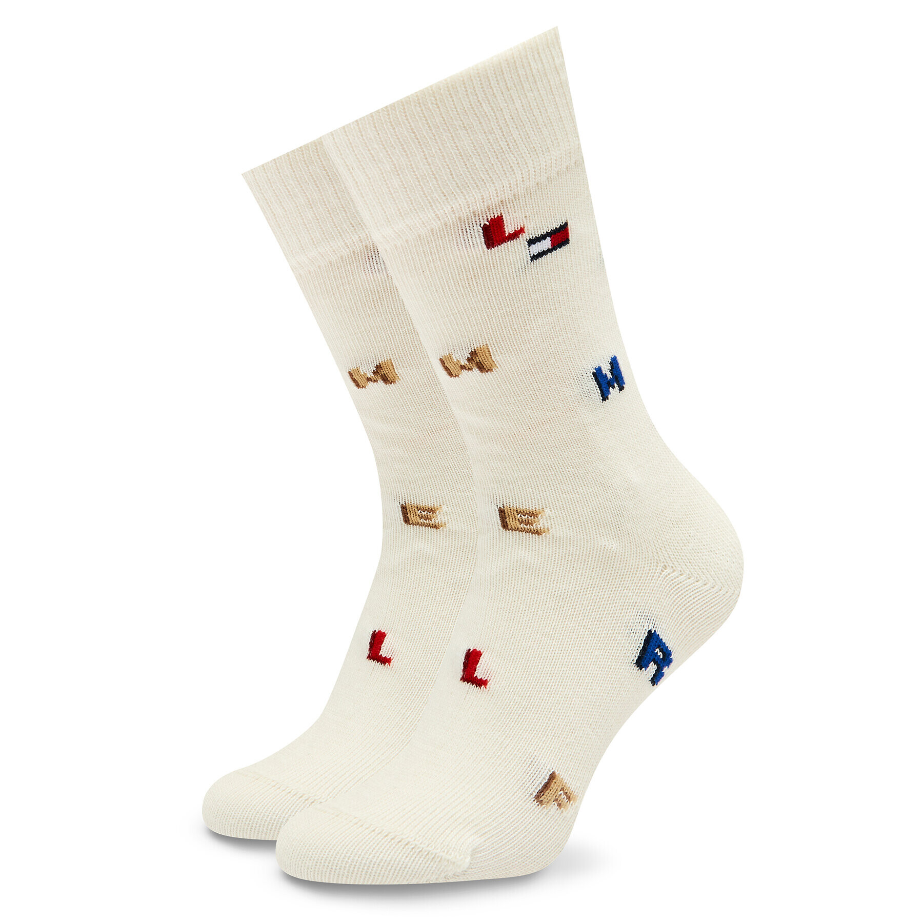 Tommy Hilfiger Комплект 2 чифта дълги чорапи детски 701222663 Бежов - Pepit.bg