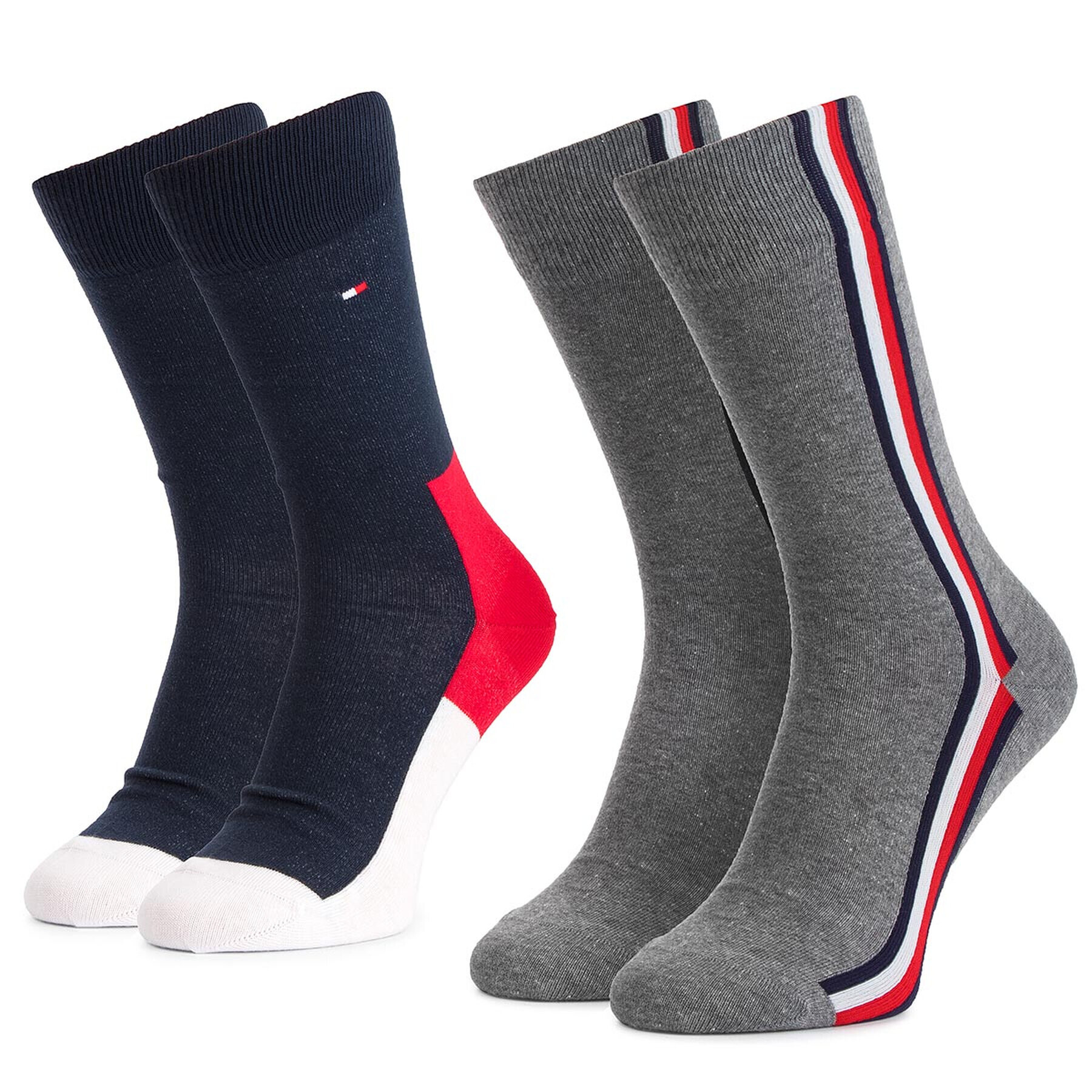 Tommy Hilfiger Комплект 2 чифта дълги чорапи мъжки 471010001 Тъмносин - Pepit.bg