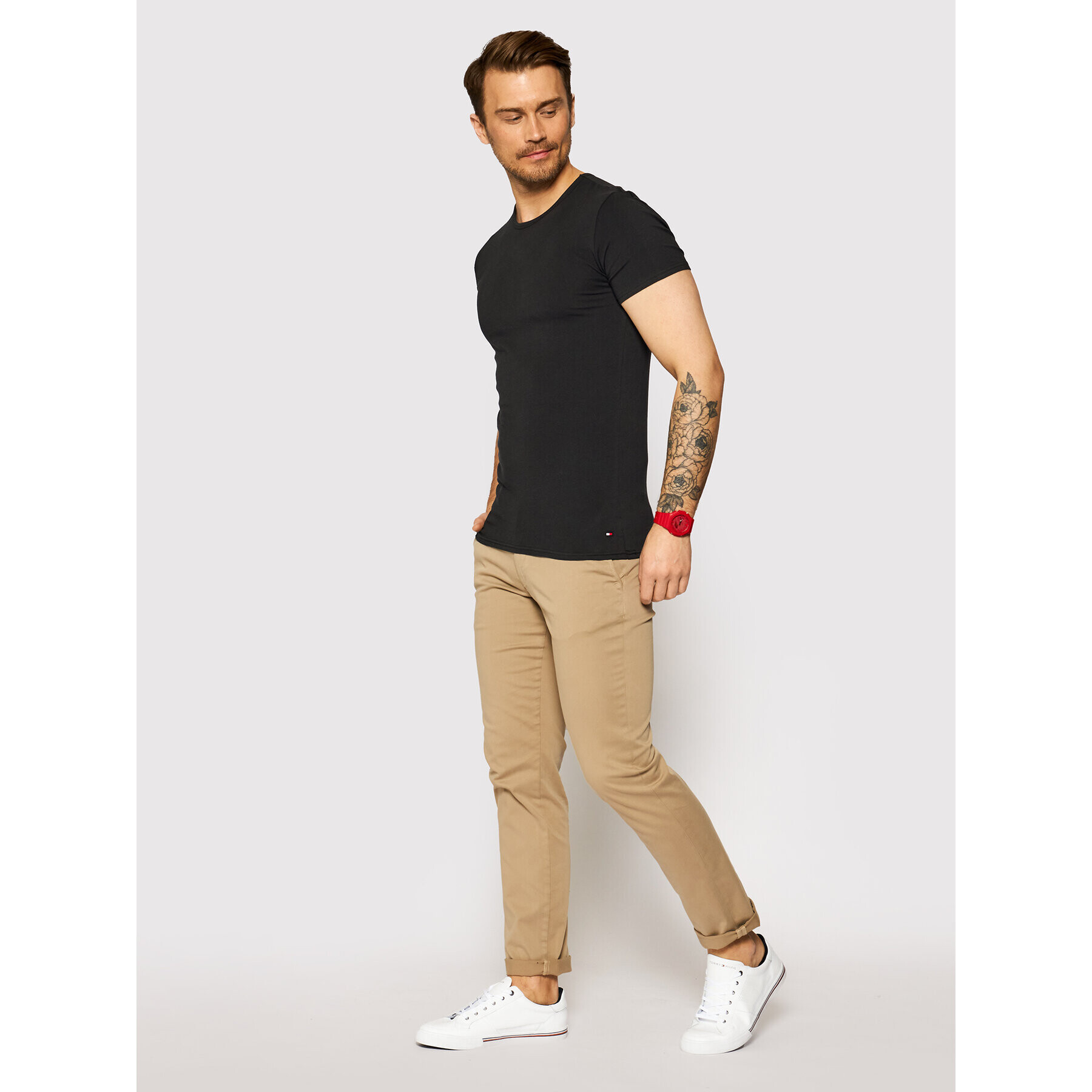 Tommy Hilfiger Комплект 3 тишърти Essential 2S87905187 Черен Regular Fit - Pepit.bg