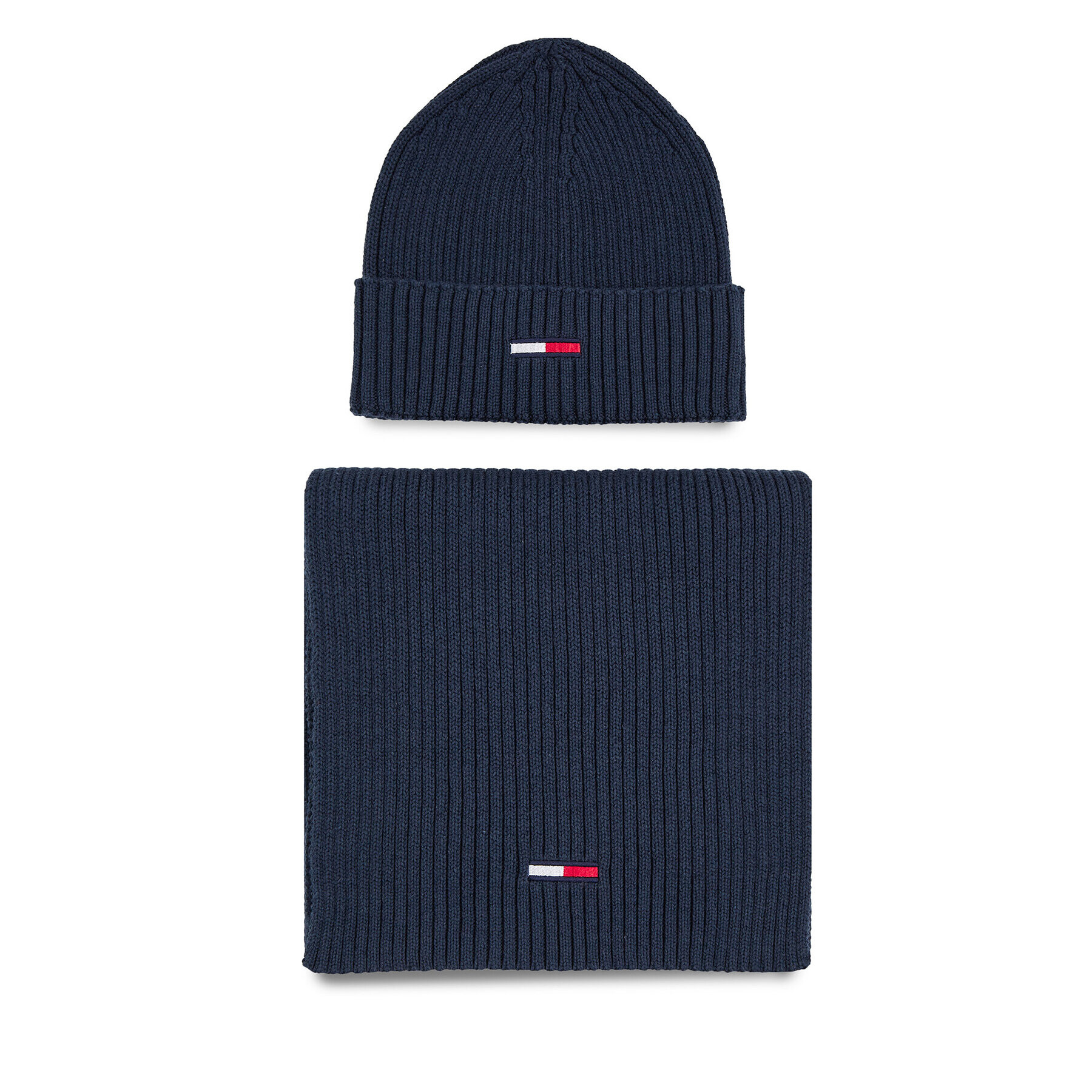 Tommy Hilfiger Комплект шал и шапка Tjw Flag Beanie And Scarf AM0AM11677 Тъмносин - Pepit.bg