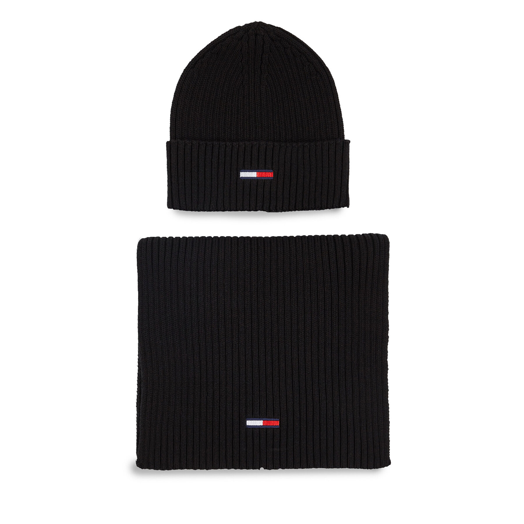 Tommy Hilfiger Комплект шапка и шал тип комин Tjw Flag Beanie And Scarf AM0AM11677 Черен - Pepit.bg