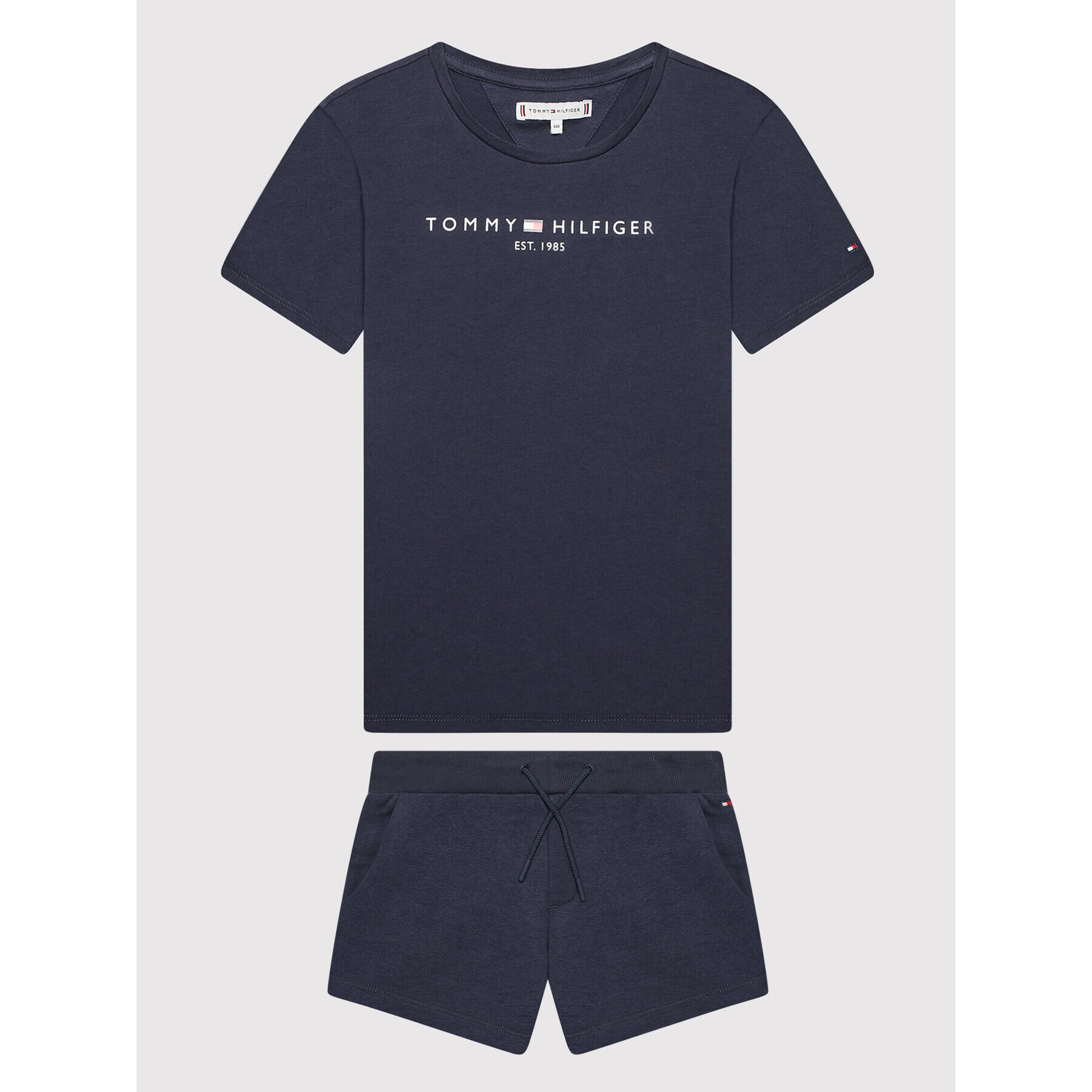 Tommy Hilfiger Комплект тишърт и панталонки Essential KG0KG06556 Тъмносин Regular Fit - Pepit.bg