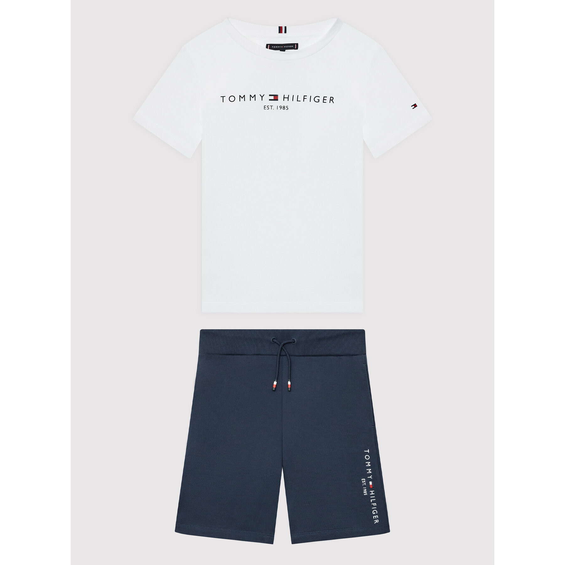 Tommy Hilfiger Комплект тишърт и спортни шорти Essential Summer KB0KB07436 Тъмносин Regular Fit - Pepit.bg