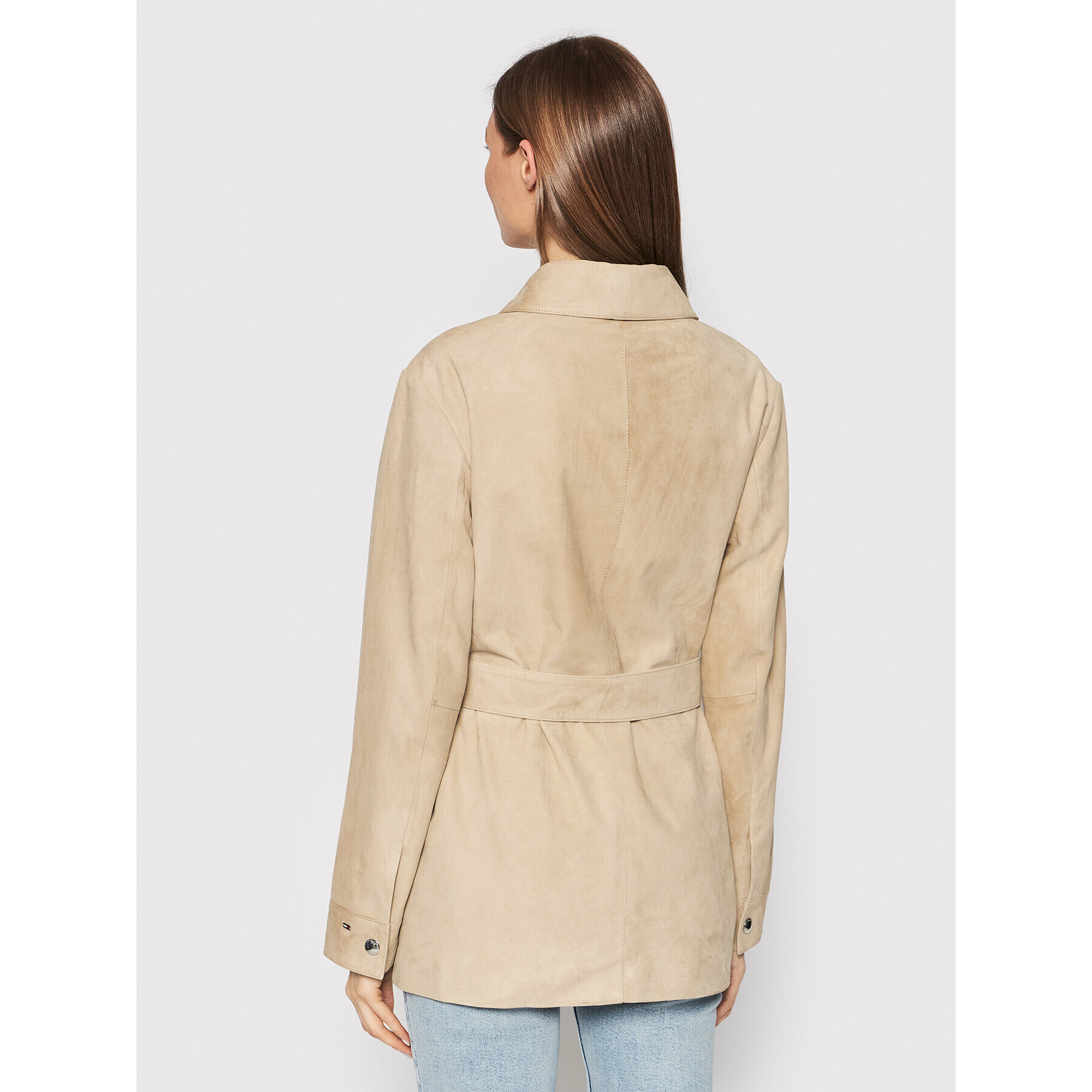 Tommy Hilfiger Кожено яке Suede WW0WW33424 Бежов Regular Fit - Pepit.bg
