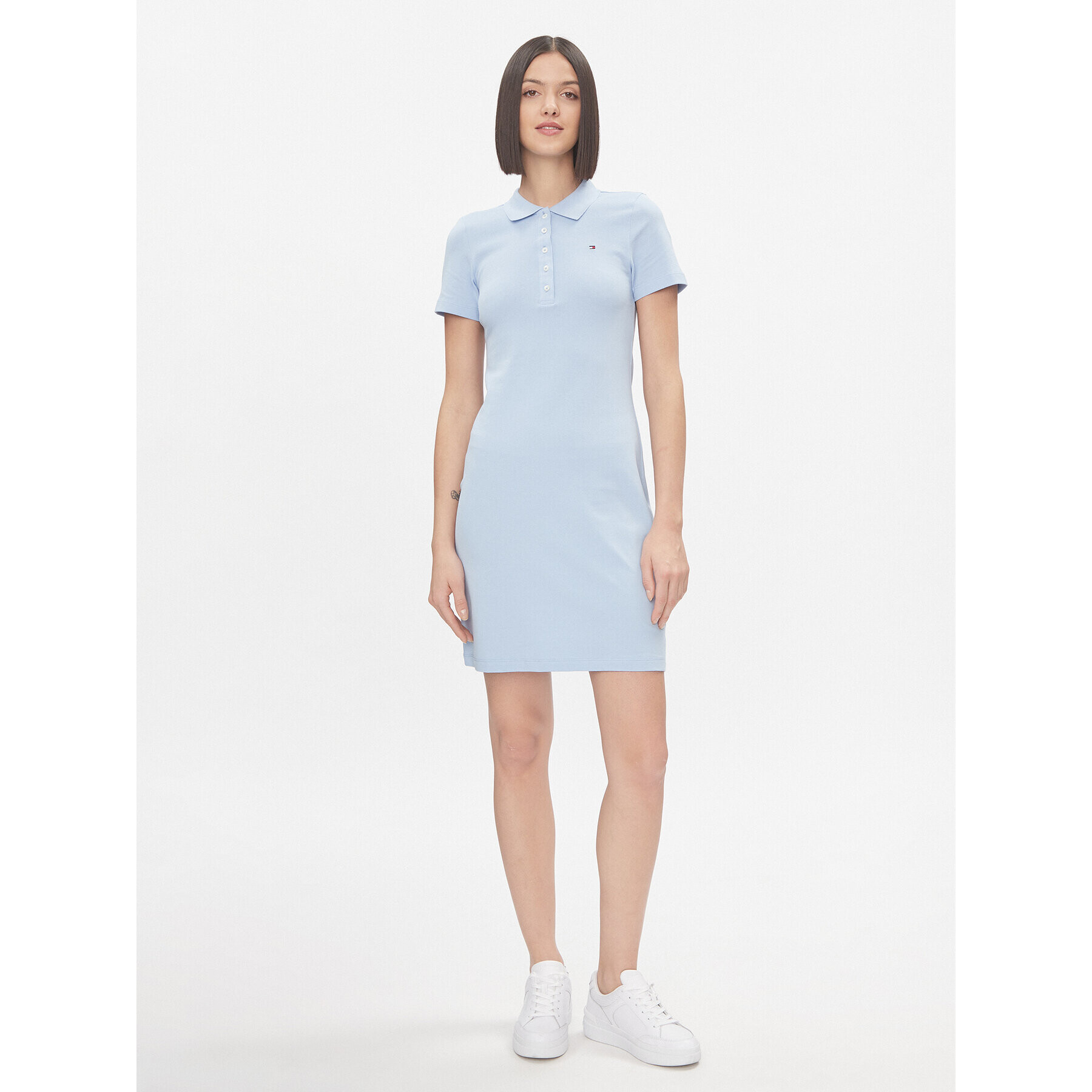 Tommy Hilfiger Лятна рокля 1985 Slim Pique Polo Dress Ss WW0WW37853 Син Regular Fit - Pepit.bg