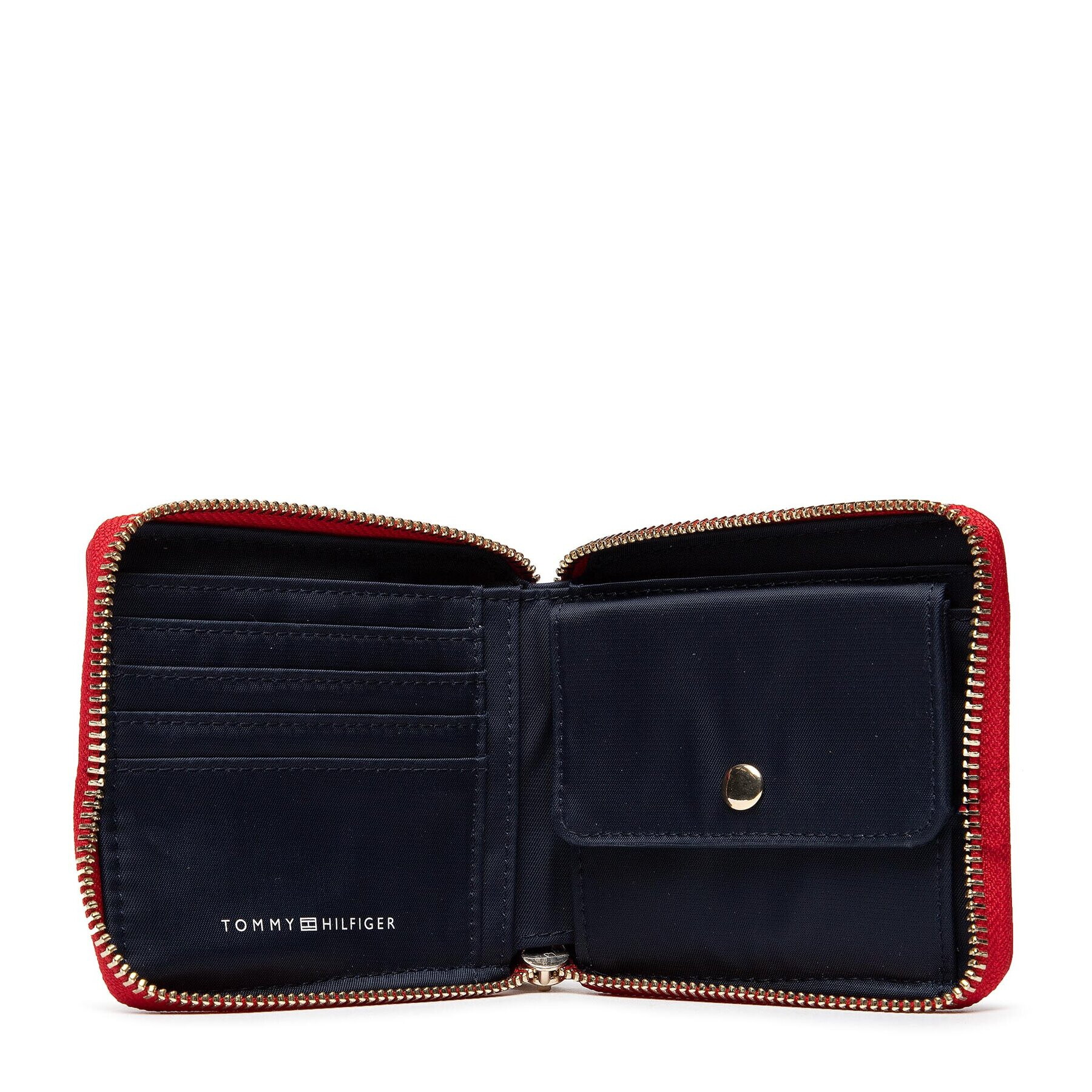 Tommy Hilfiger Малък дамски портфейл Poppy Med Za Corp AW0AW13656 Червен - Pepit.bg