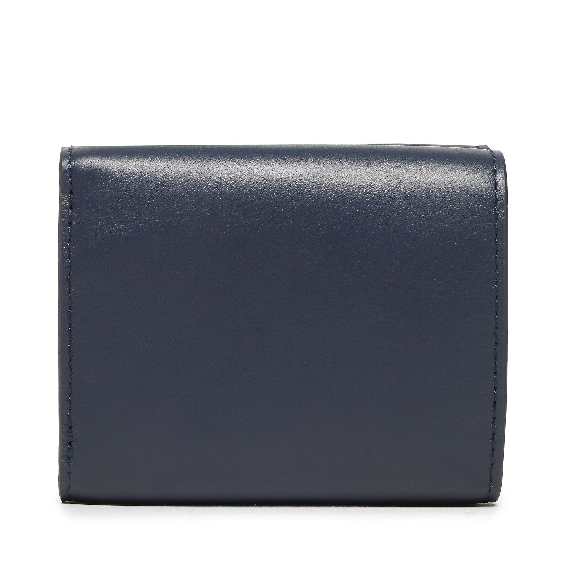 Tommy Hilfiger Малък дамски портфейл Push Lock Leather Wallet AW0AW14344 Тъмносин - Pepit.bg