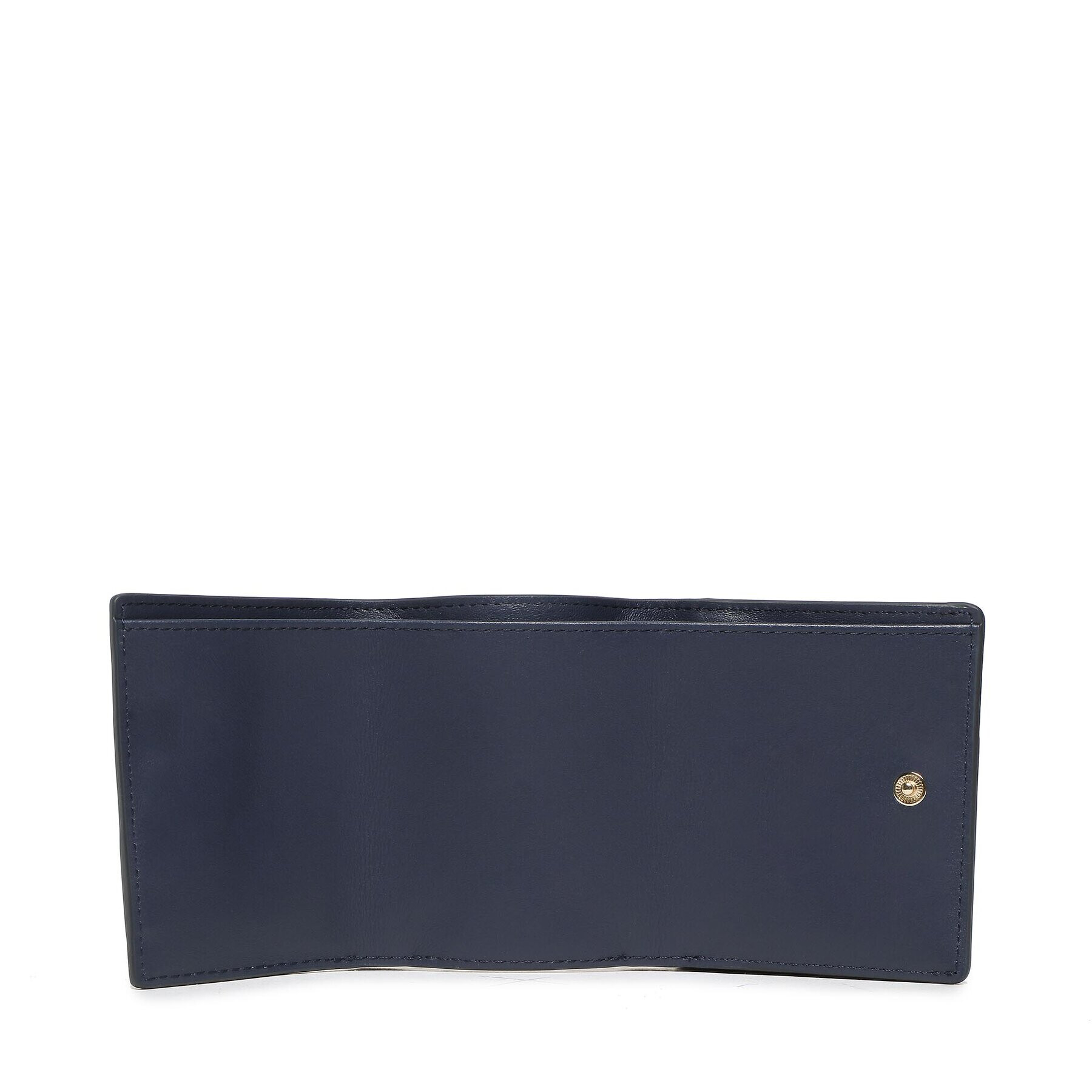 Tommy Hilfiger Малък дамски портфейл Push Lock Leather Wallet AW0AW14344 Тъмносин - Pepit.bg