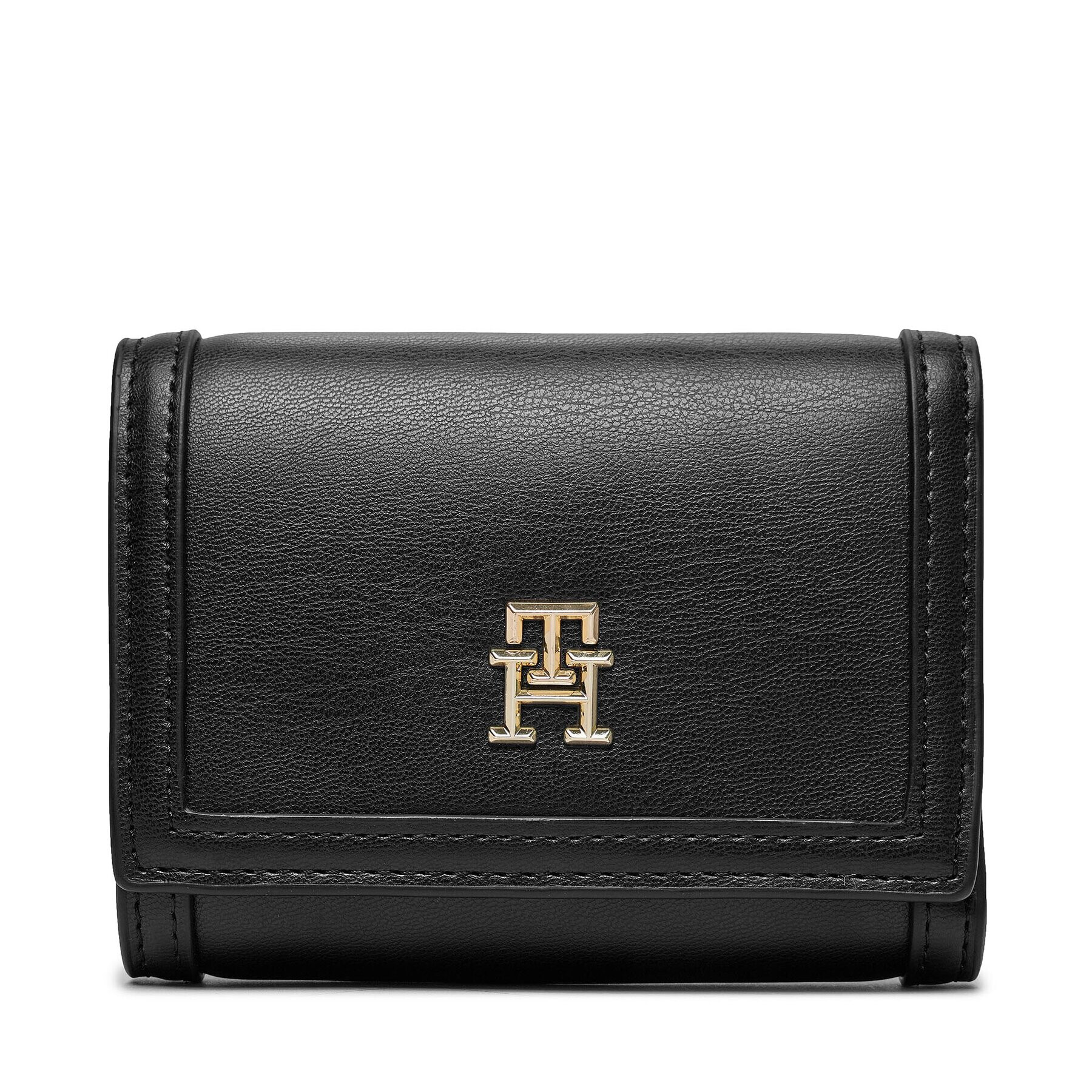 Tommy Hilfiger Малък дамски портфейл Th City Med Flap Wallet AW0AW15746 Черен - Pepit.bg