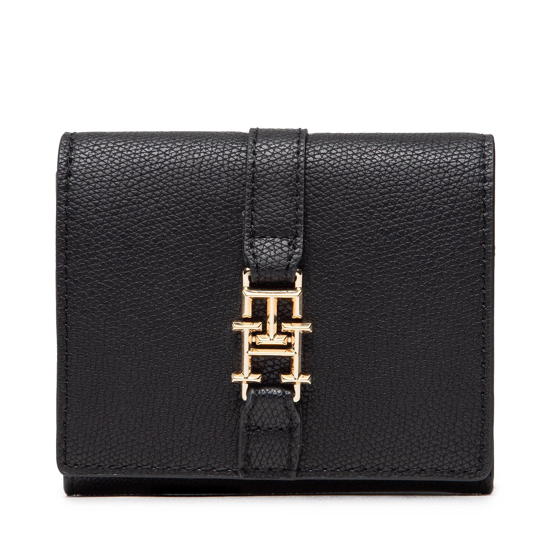 Tommy Hilfiger Малък дамски портфейл Th Plush Small Flap Wallet AW0AW14238 Черен - Pepit.bg