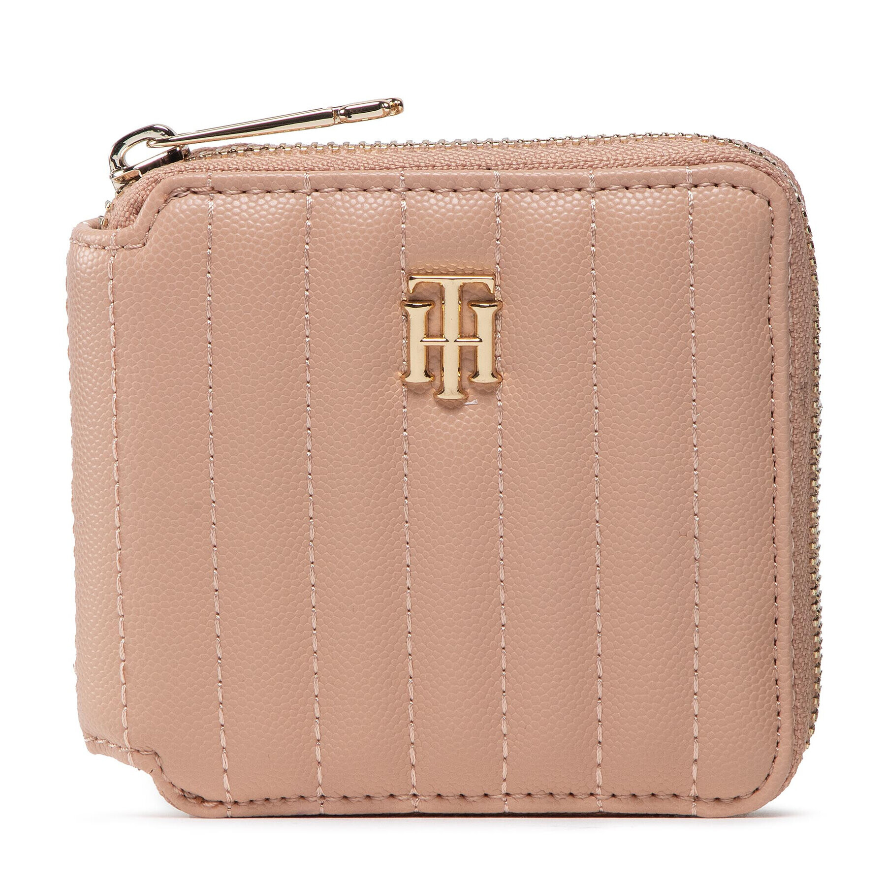 Tommy Hilfiger Малък дамски портфейл Timeless Med Wallet Quilted AW0AW13644 Розов - Pepit.bg