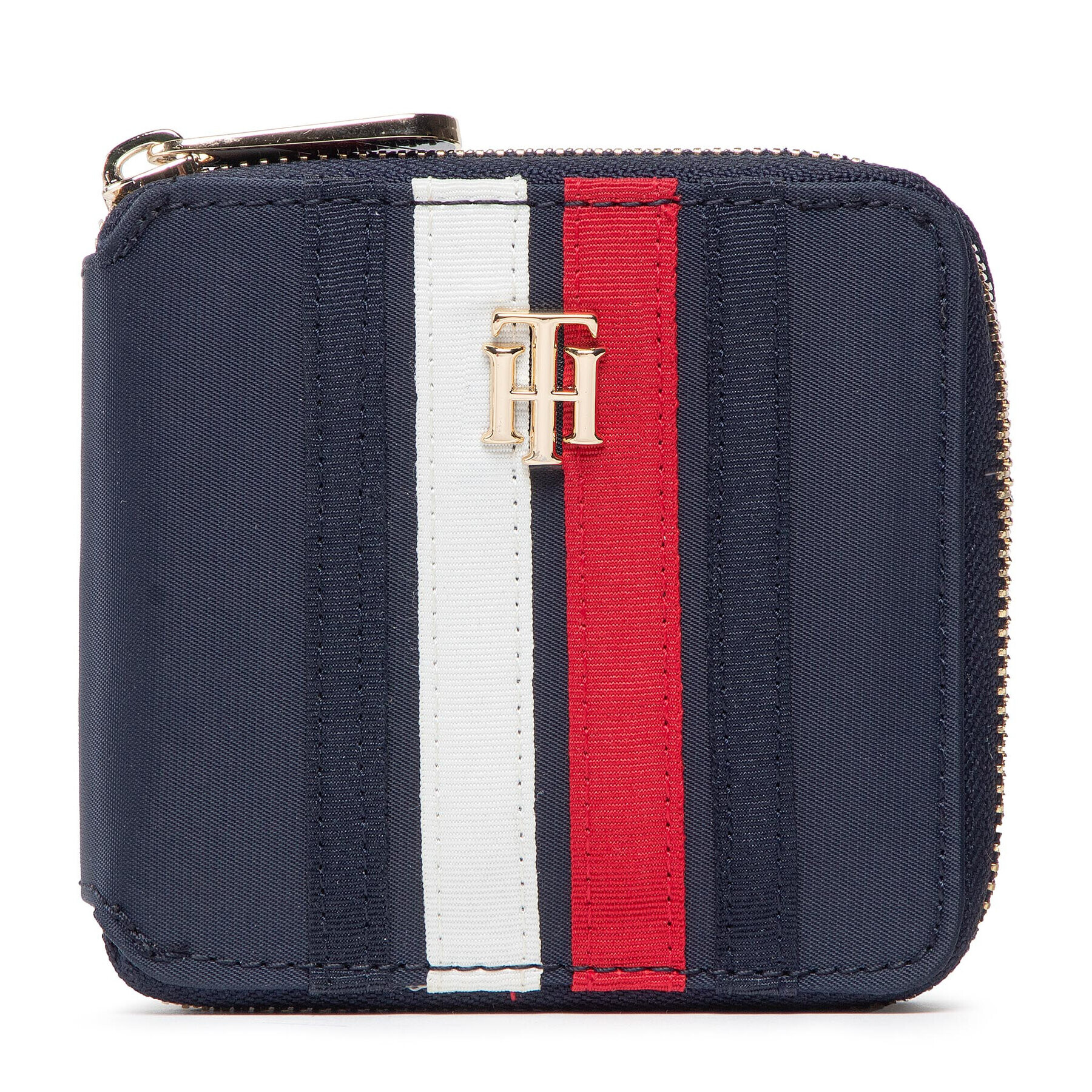 Tommy Hilfiger Малък дамски портфейл Poppy Med Za Corp AW0AW13656 Тъмносин - Pepit.bg