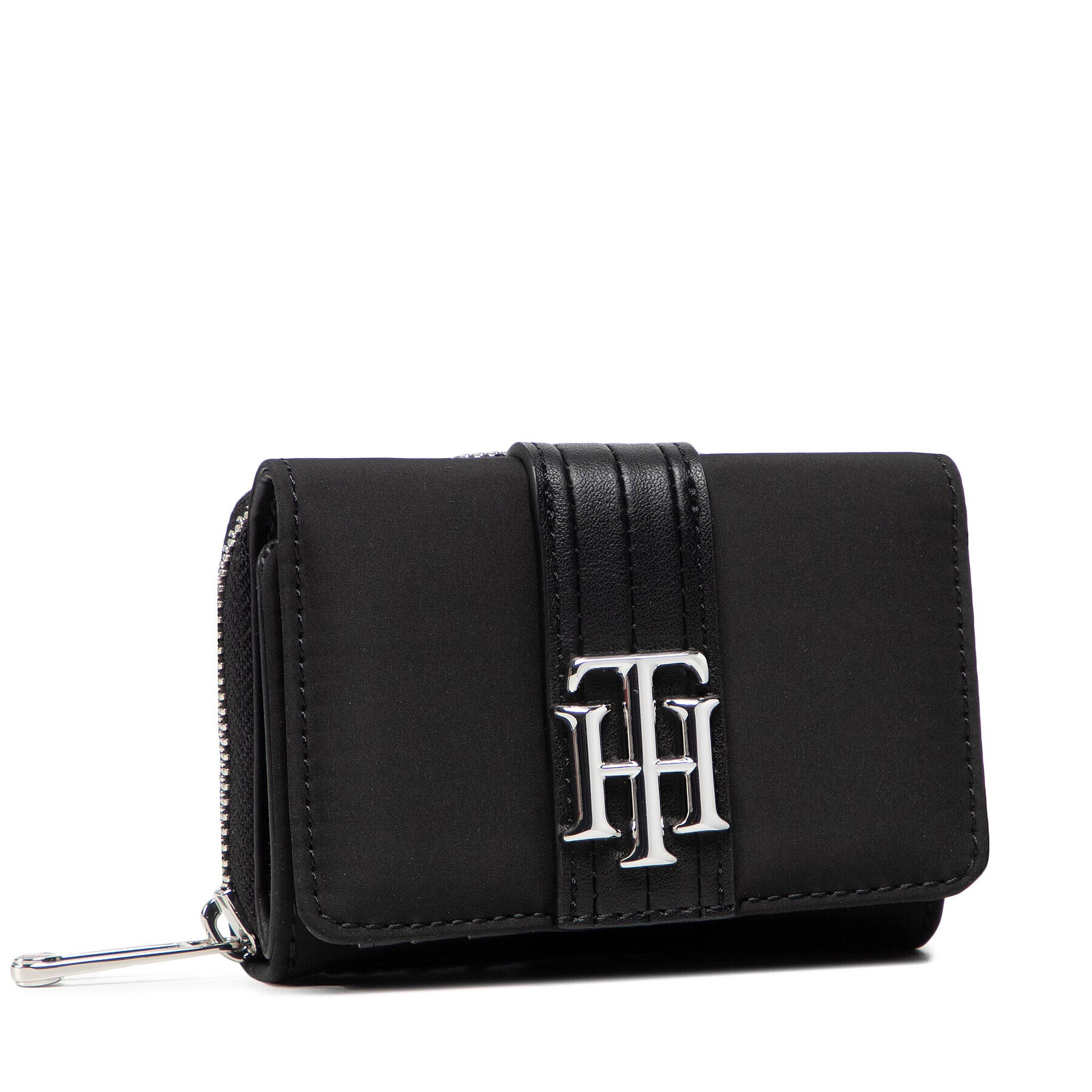 Tommy Hilfiger Малък дамски портфейл Relaxed Th Med Wallet AW0AW10973 Черен - Pepit.bg