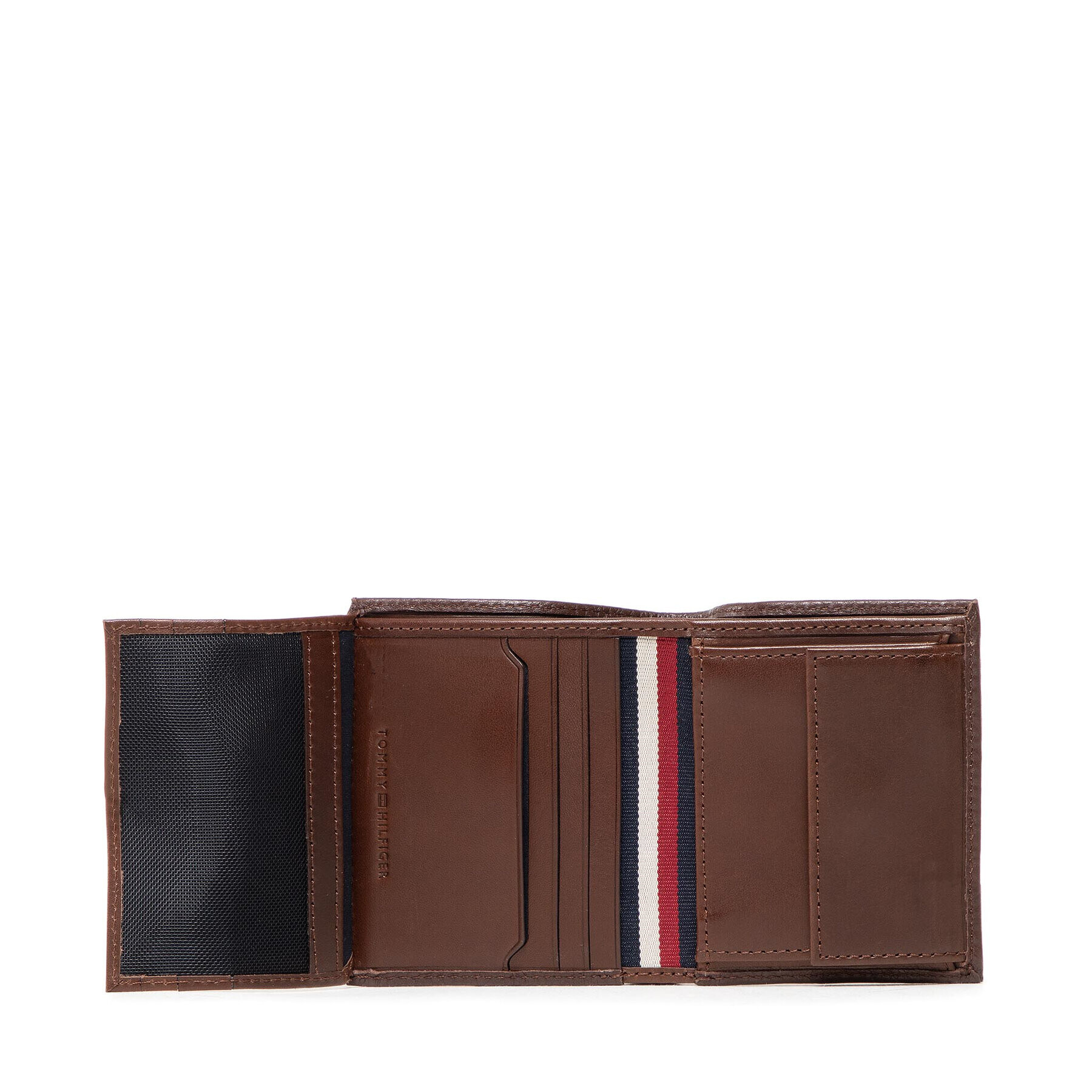 Tommy Hilfiger Малък мъжки портфейл Premium Leather Trifold AM0AM09388 Кафяв - Pepit.bg