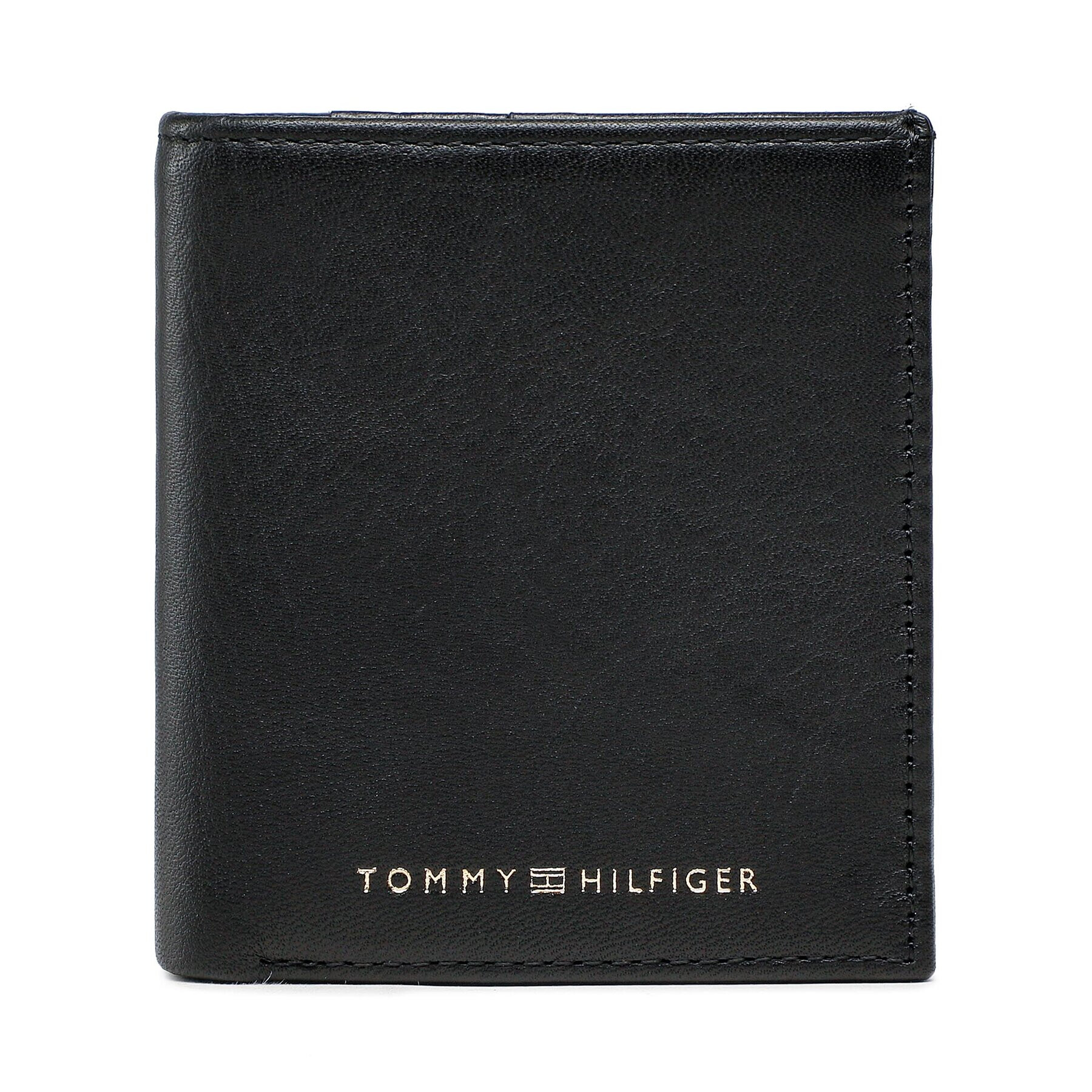 Tommy Hilfiger Малък мъжки портфейл Th Premium Leather Trifold AM0AM10992 Черен - Pepit.bg