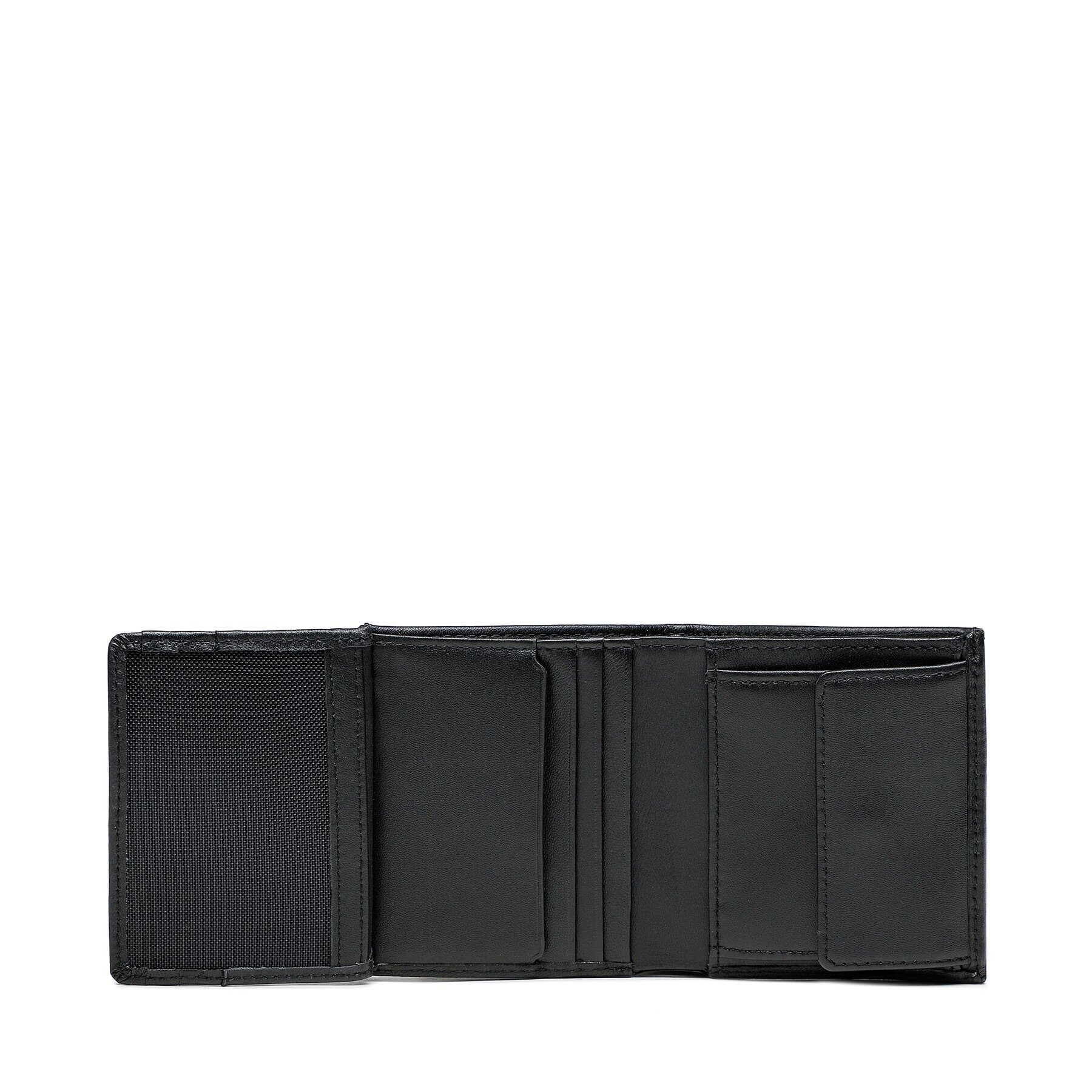 Tommy Hilfiger Малък мъжки портфейл Th Premium Leather Trifold AM0AM10992 Черен - Pepit.bg