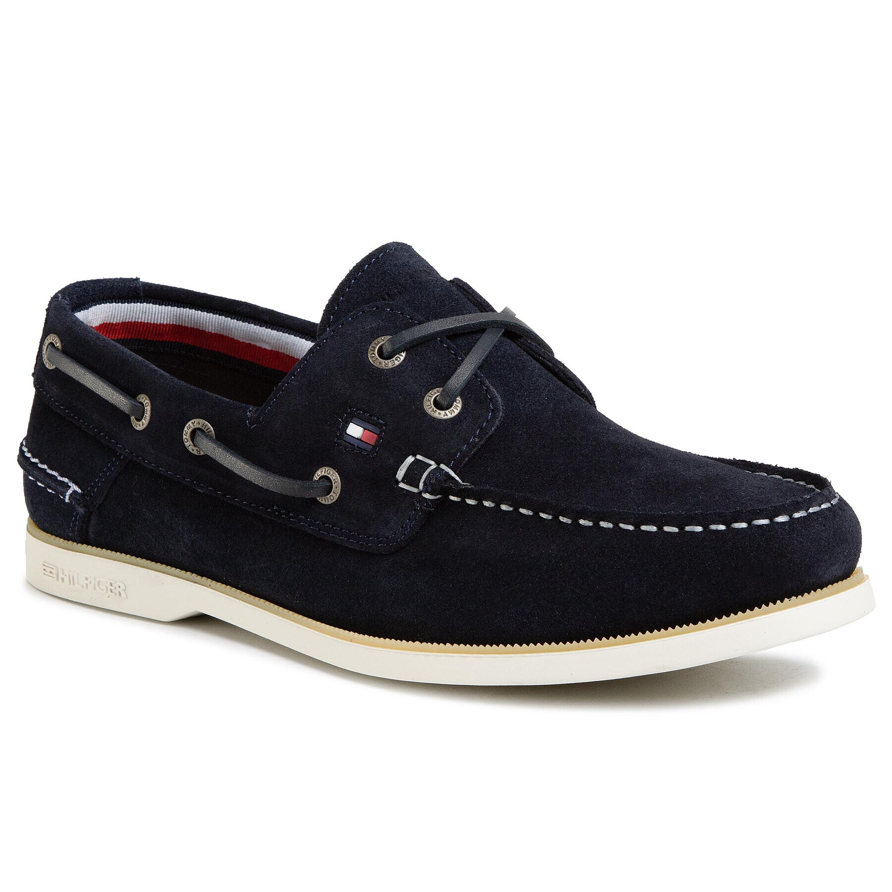 Tommy Hilfiger Мокасини Classic Suede Boatshoe FM0FM02736 Тъмносин - Pepit.bg