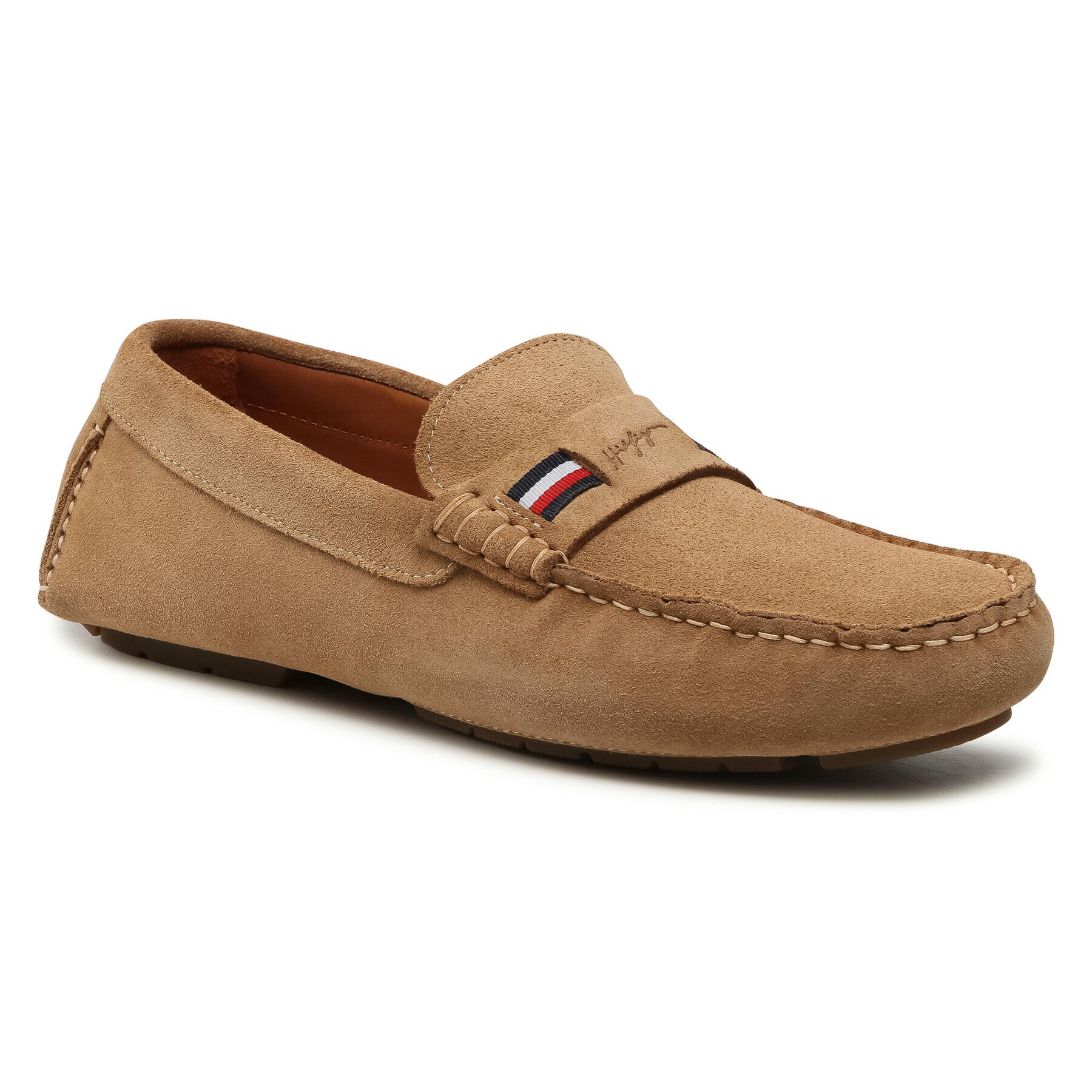 Tommy Hilfiger Мокасини Iconic Rwb Suede Driver FM0FM03482 Кафяв - Pepit.bg