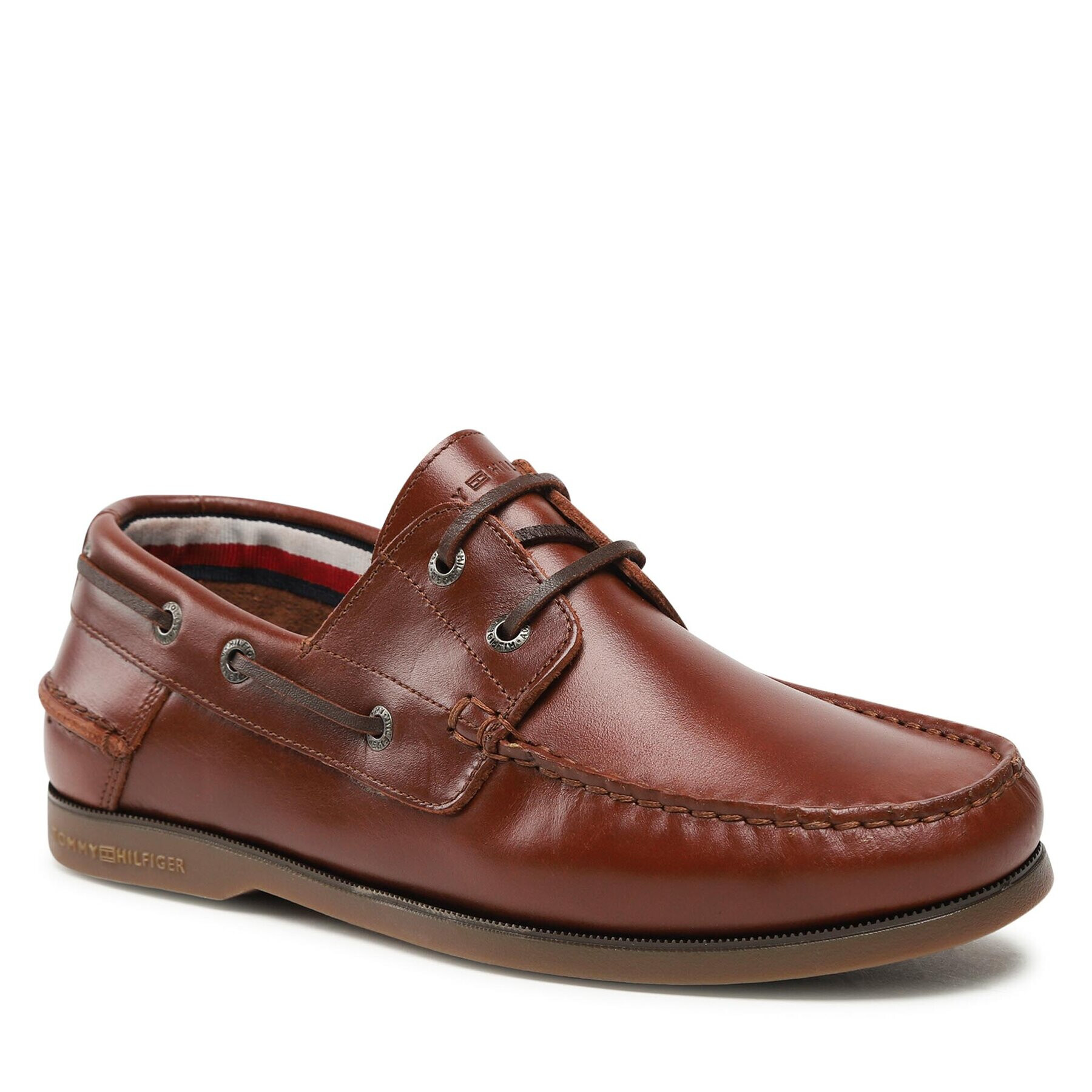 Tommy Hilfiger Мокасини Th Boat Shoe Core Leather FM0FM04506 Кафяв - Pepit.bg