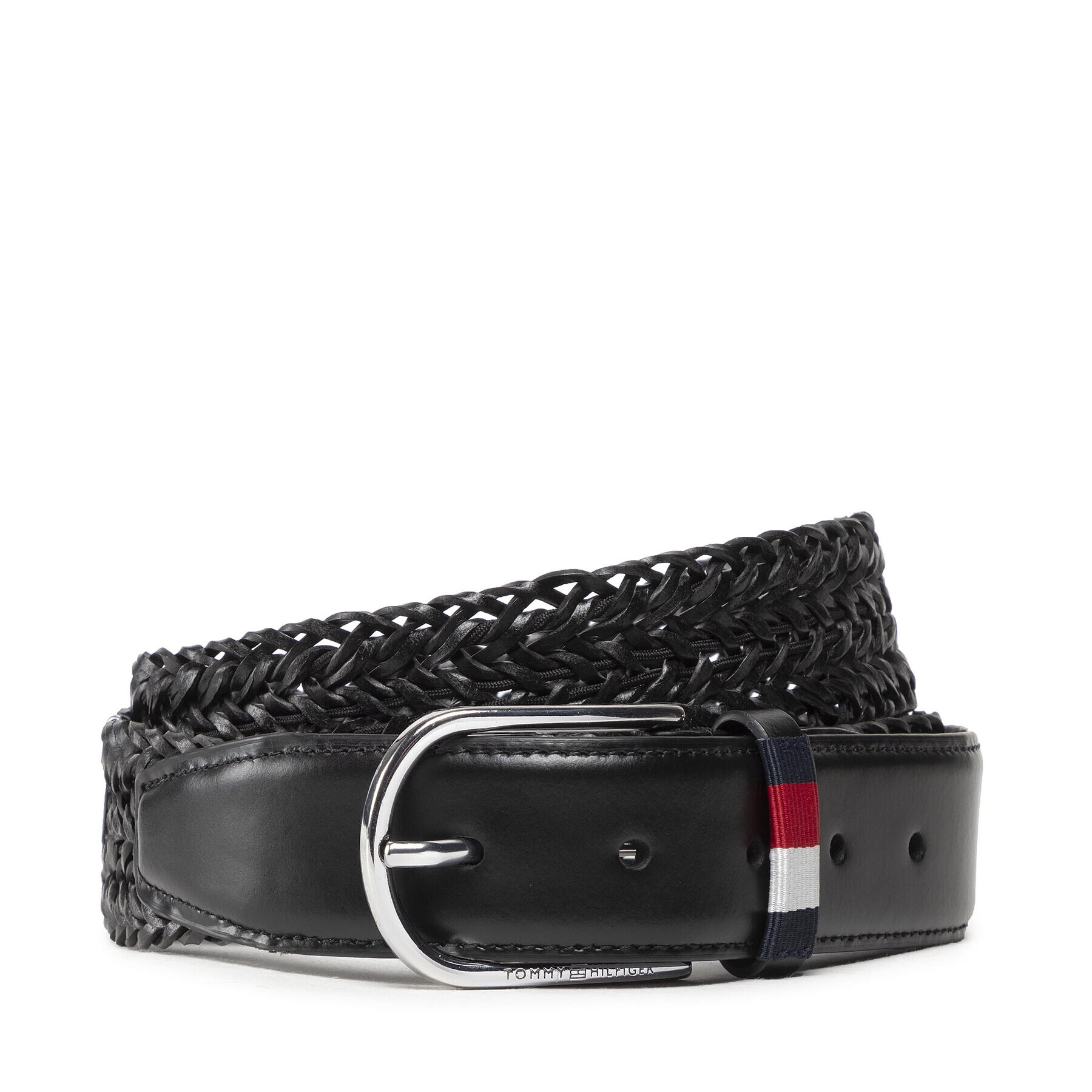 Tommy Hilfiger Мъжки колан Business Braided 3.5 AM0AM09415 Черен - Pepit.bg