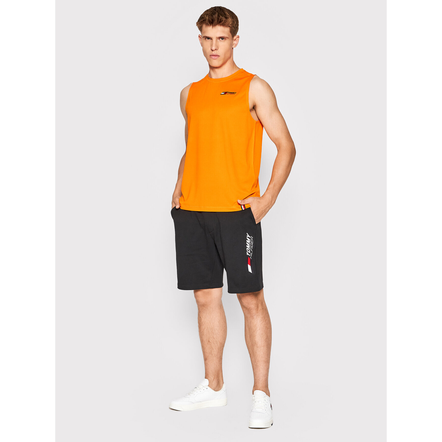Tommy Hilfiger Мъжки топ Essentials Training MW0MW22739 Оранжев Regular Fit - Pepit.bg