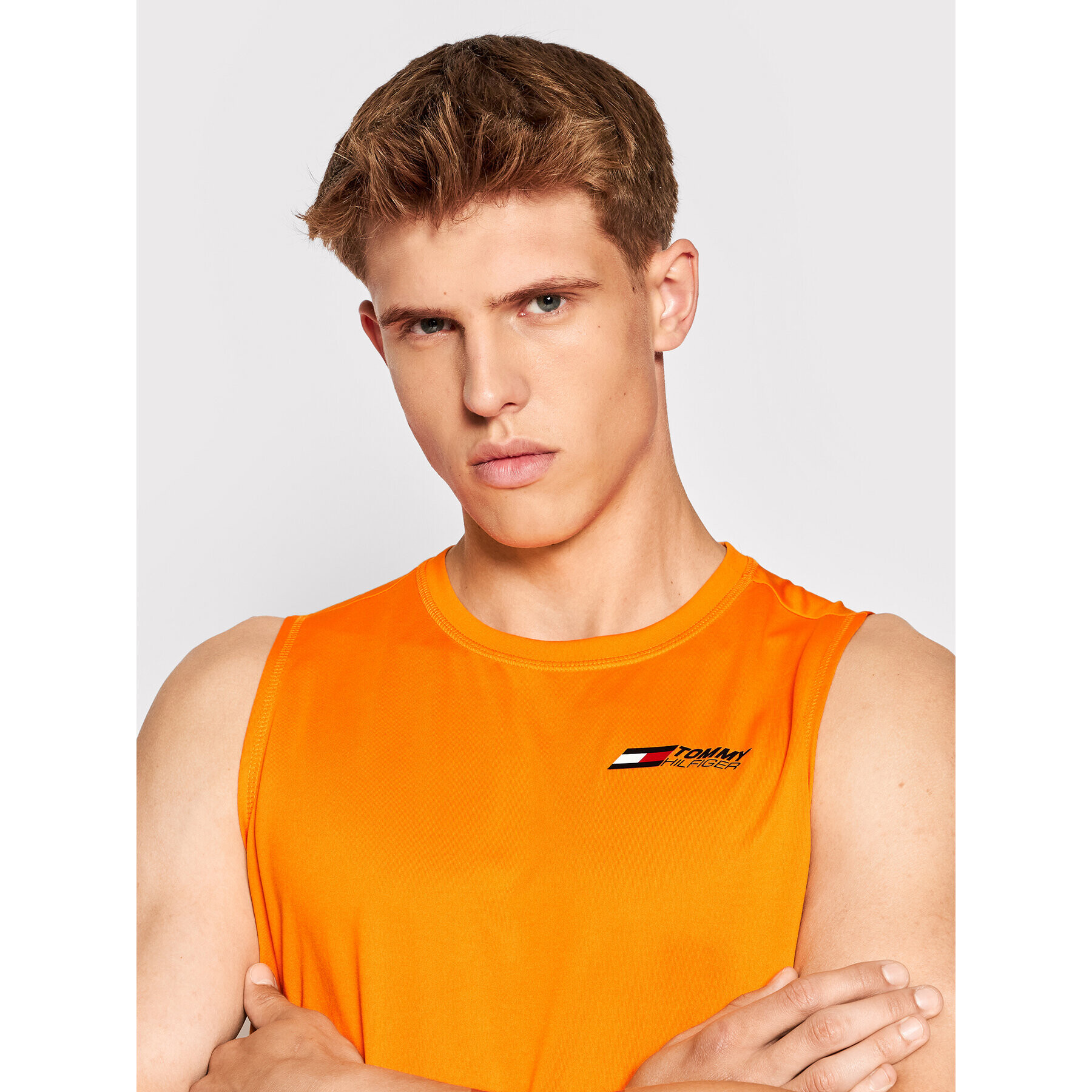 Tommy Hilfiger Мъжки топ Essentials Training MW0MW22739 Оранжев Regular Fit - Pepit.bg