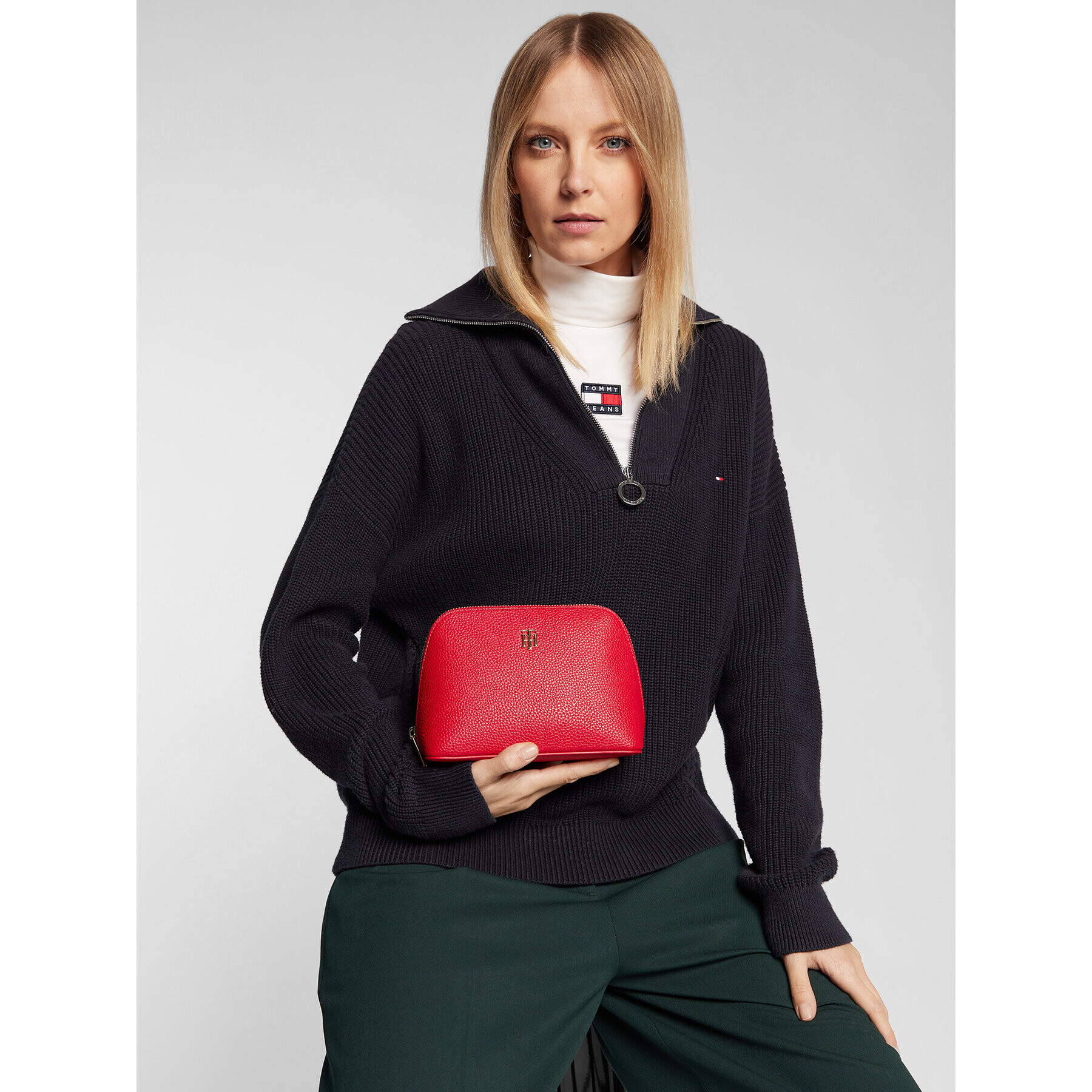 Tommy Hilfiger Несесер Th Element Washbag AW0AW11114 Червен - Pepit.bg