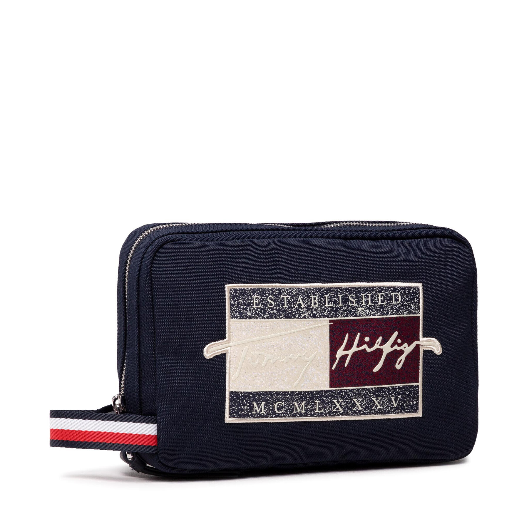 Tommy Hilfiger Несесер Th Signature Washbag AM0AM07835 Тъмносин - Pepit.bg