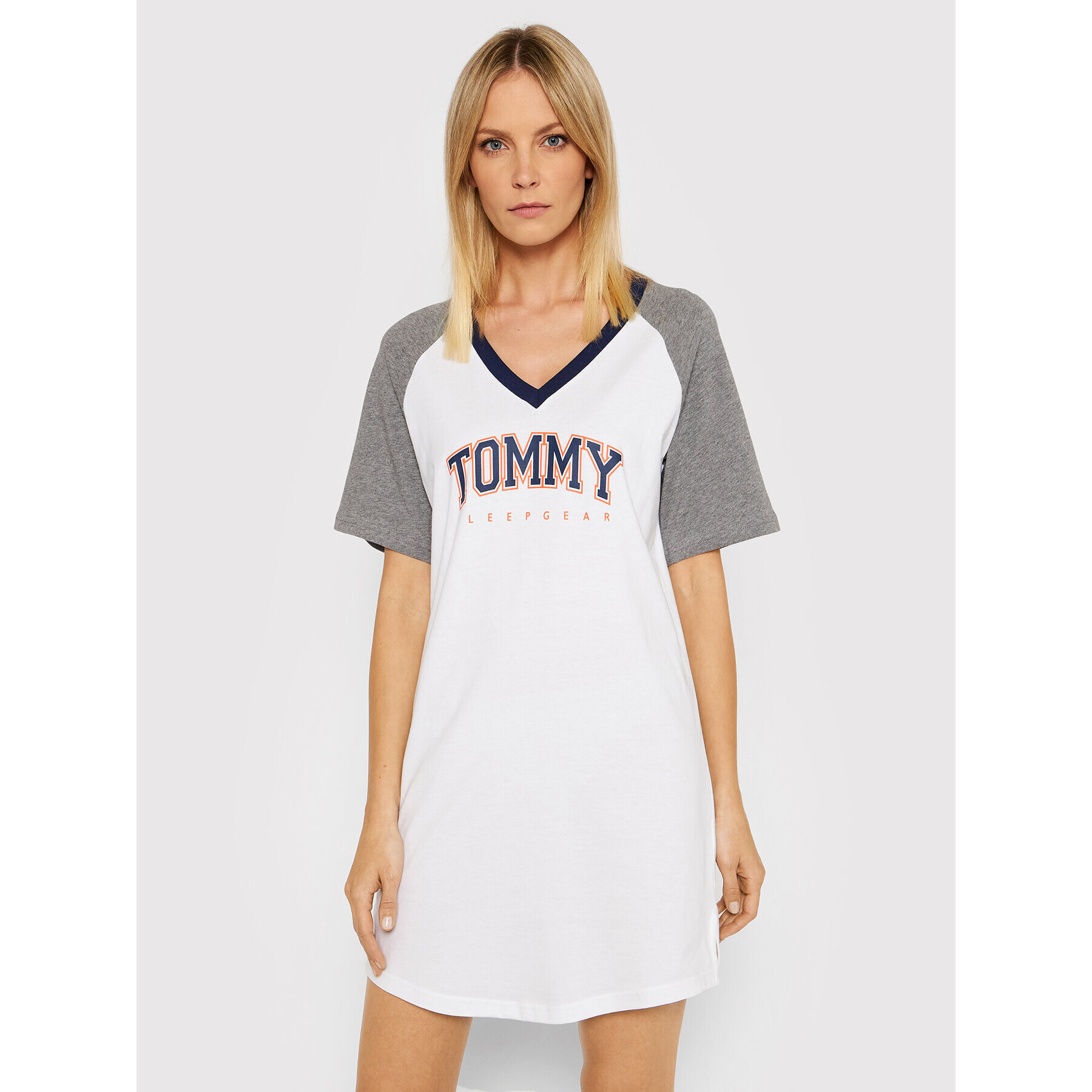 Tommy Hilfiger Нощница UW0UW03216 Бял Regular Fit - Pepit.bg