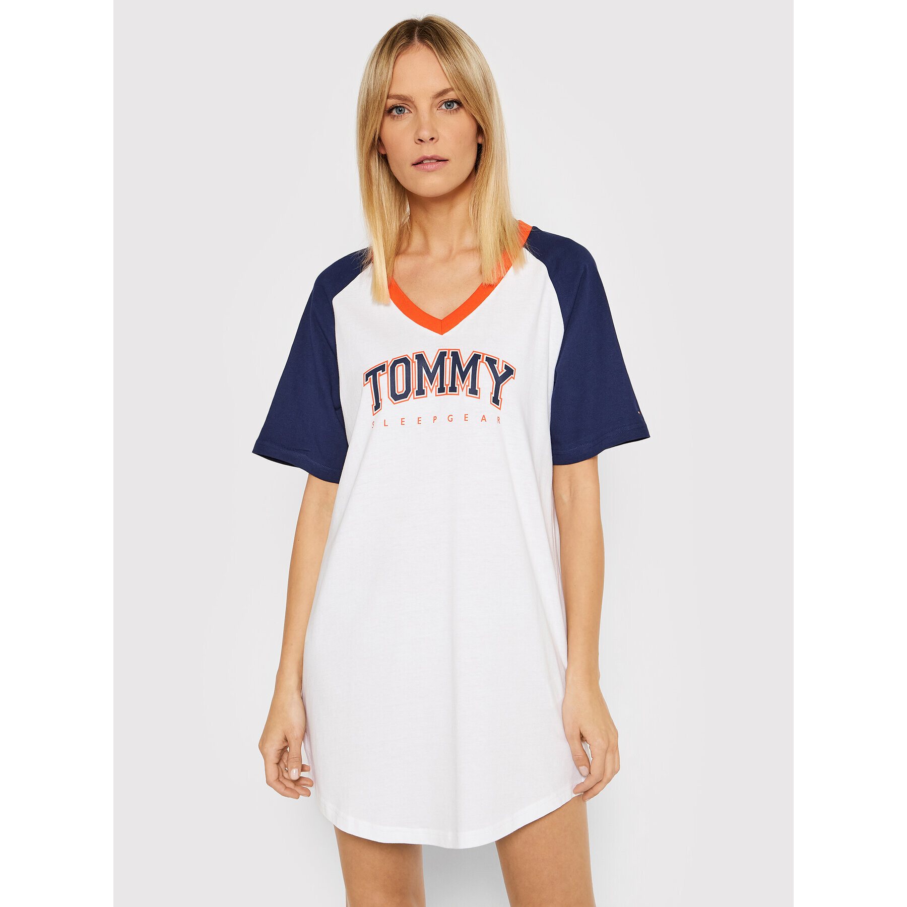 Tommy Hilfiger Нощница UW0UW03216 Бял Regular Fit - Pepit.bg
