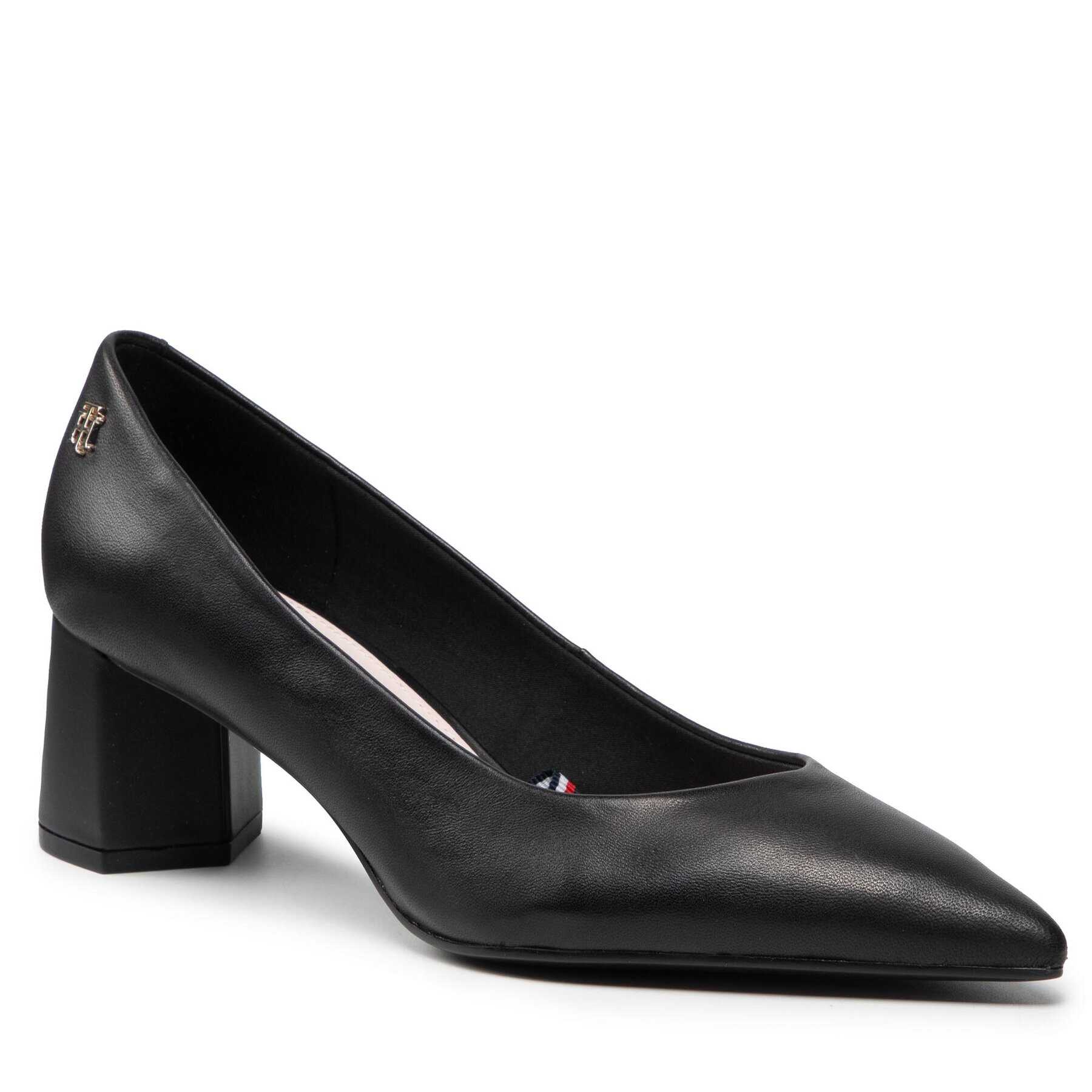Tommy Hilfiger Обувки Basic Leather Mid Heel Pump FW0FW06348 Черен - Pepit.bg