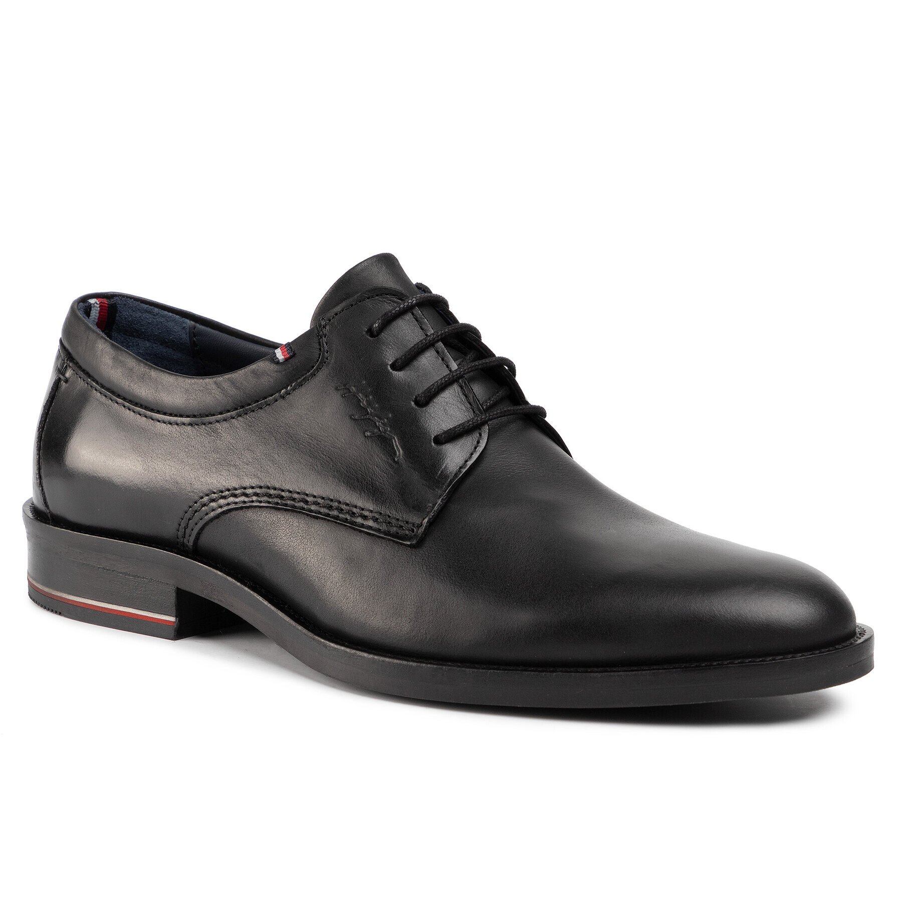 Tommy Hilfiger Обувки Signature Smooth Leather Shoe FM0FM02609 Черен - Pepit.bg