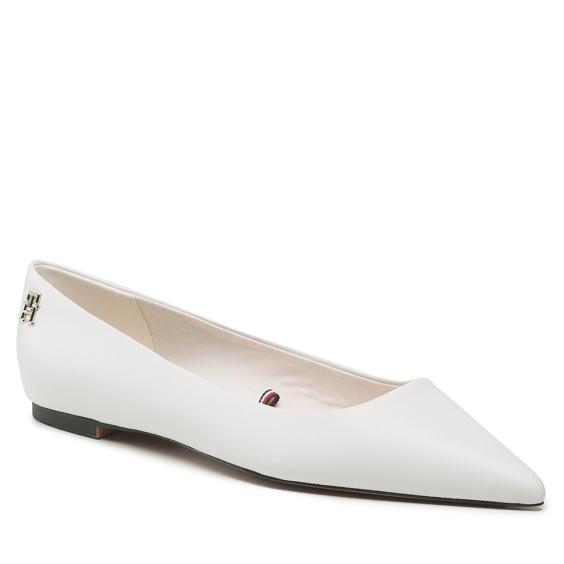 Tommy Hilfiger Балеринки Th Pointed FW0FW07242 Бял - Pepit.bg