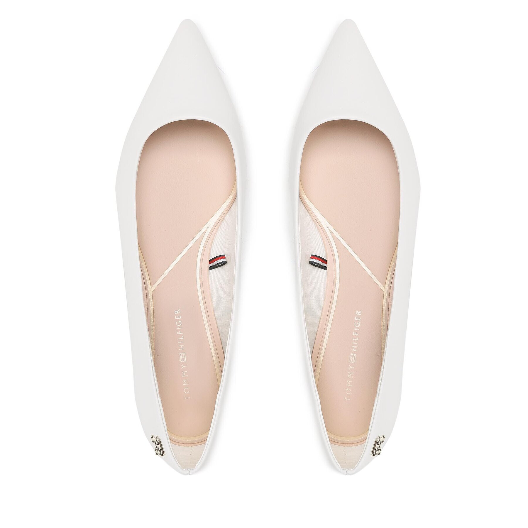 Tommy Hilfiger Балеринки Th Pointed FW0FW07242 Бял - Pepit.bg