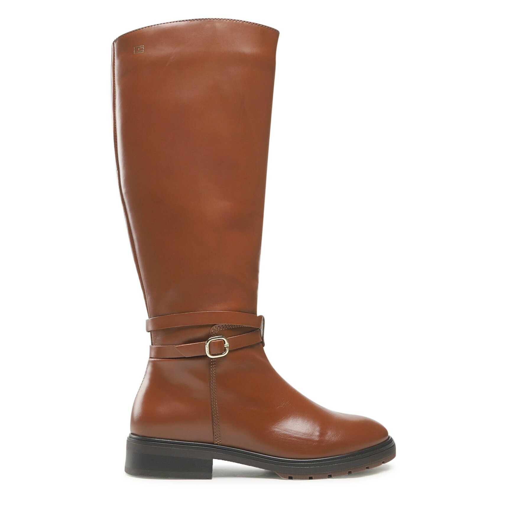 Tommy Hilfiger Офицерки Leather Belt Longboot FW0FW06758 Кафяв - Pepit.bg