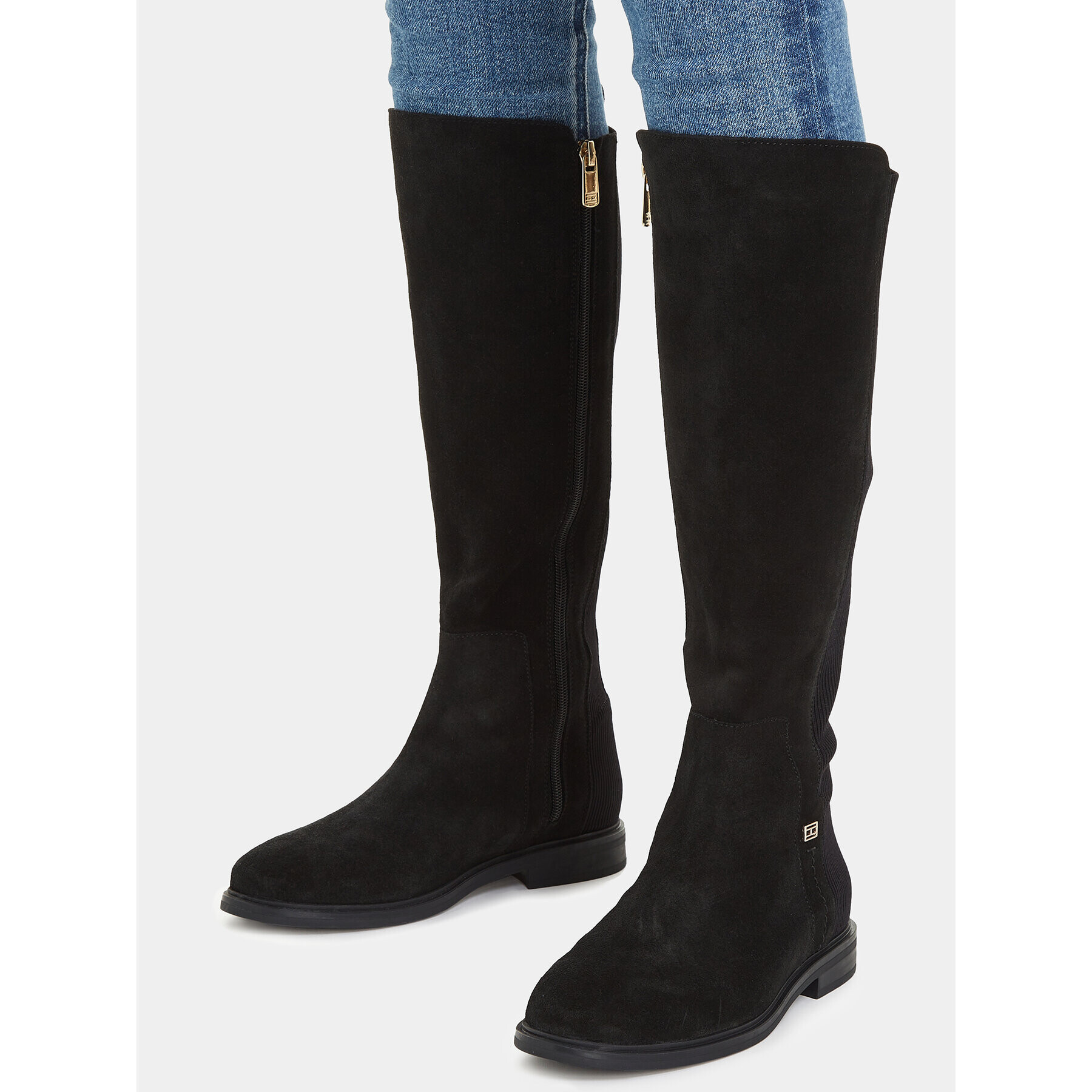 Tommy Hilfiger Офицерки Tommy Essentials Longboot FW0FW07476 Черен - Pepit.bg