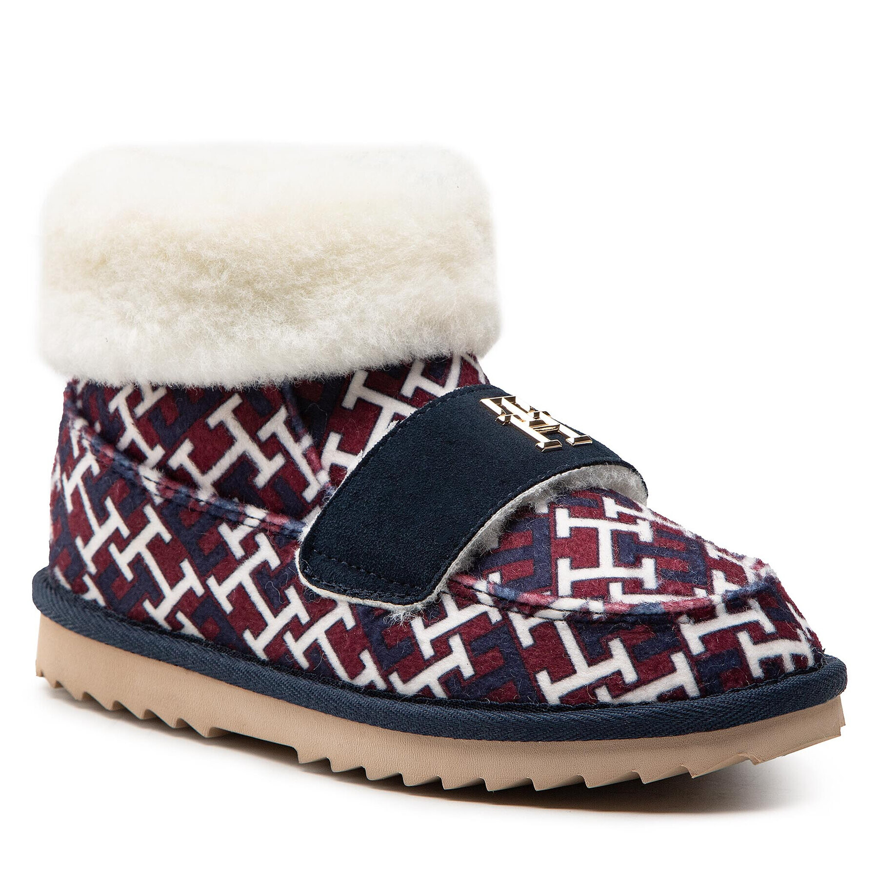 Tommy Hilfiger Пантофи Boot Slipper Monogram FW0FW06717 Тъмносин - Pepit.bg
