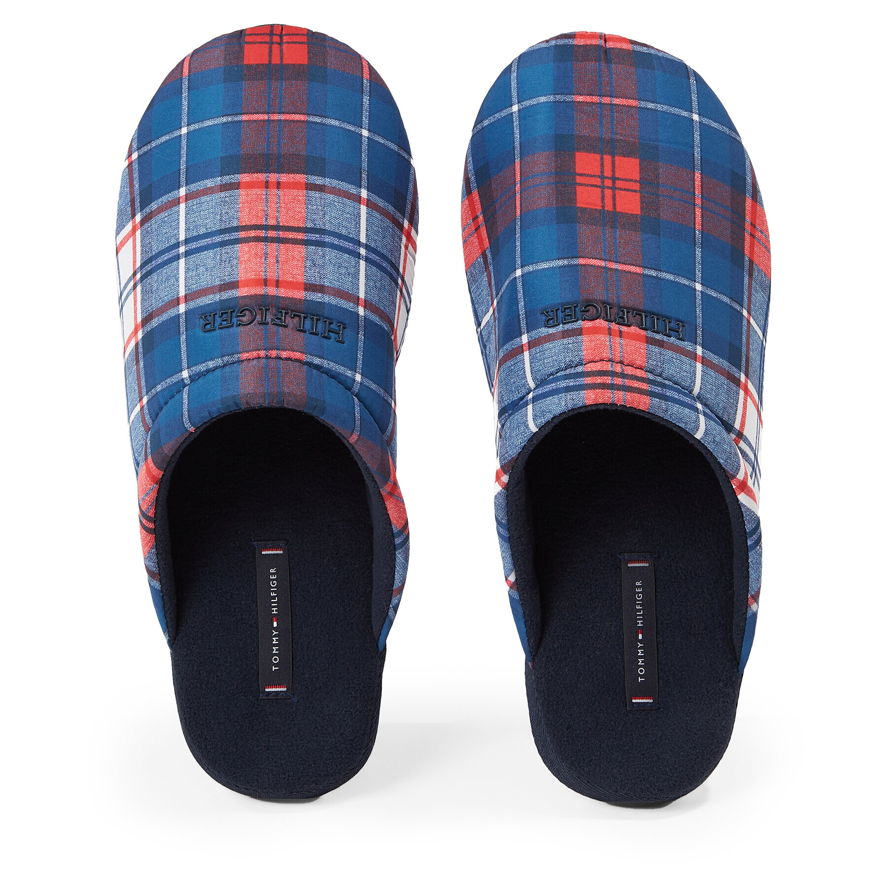 Tommy Hilfiger Пантофи Hilfiger Warm Check Homeslipper FM0FM04770 Син - Pepit.bg