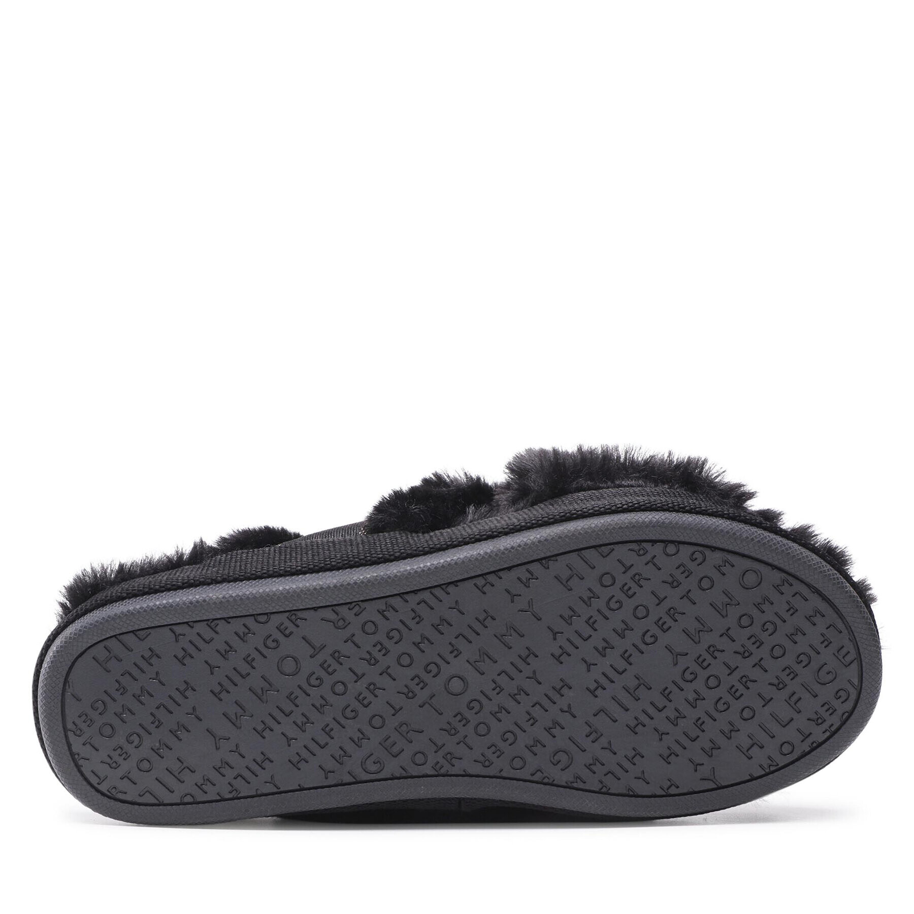 Tommy Hilfiger Пантофи Shiny Webbing Furry Slipper FW0FW06092 Черен - Pepit.bg