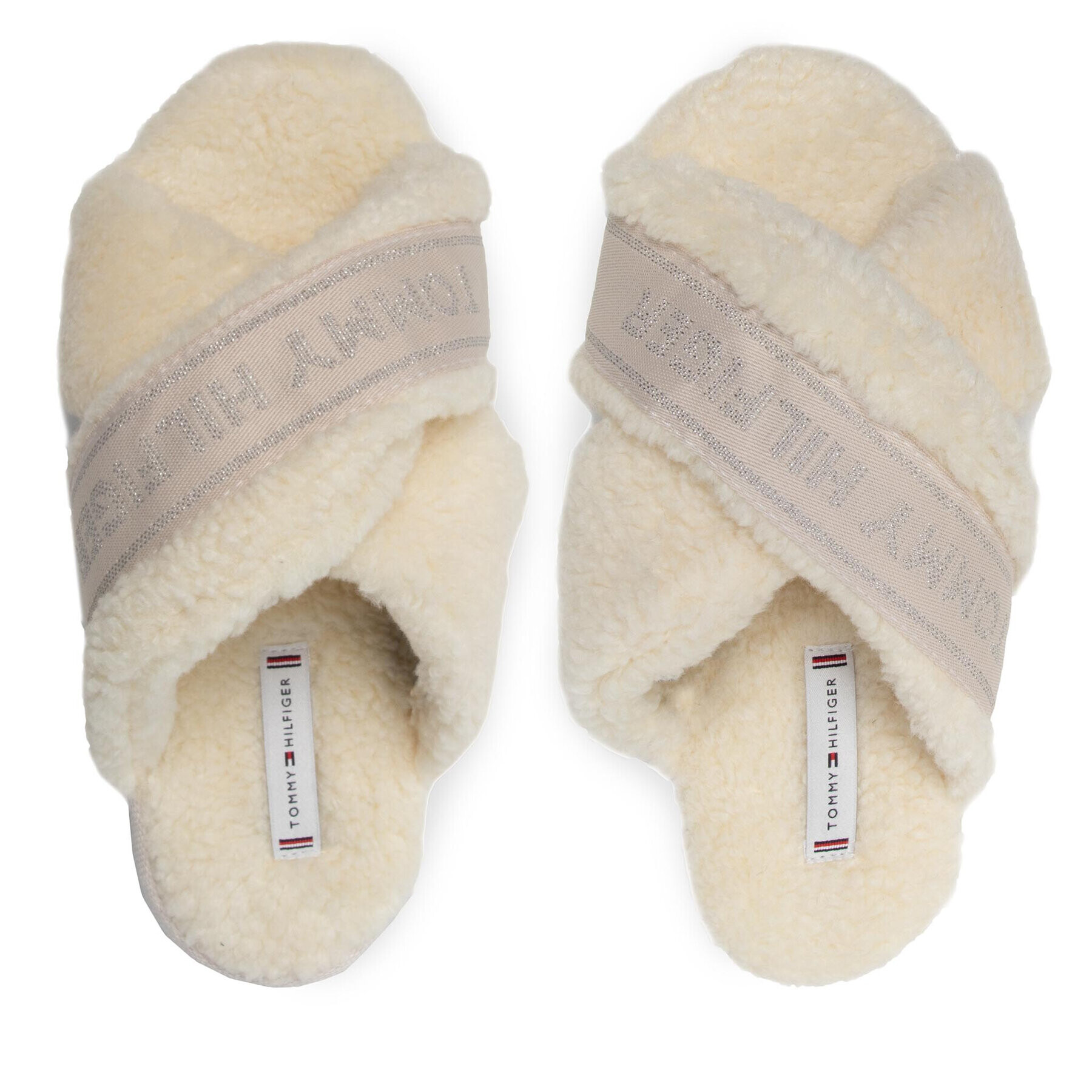 Tommy Hilfiger Пантофи Th Shiny Webbing Home Slipper FW0FW06139 Бежов - Pepit.bg