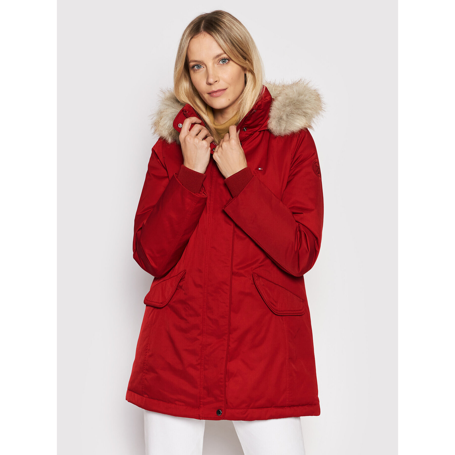 Tommy Hilfiger Парка Ess WW0WW33863 Червен Regular Fit - Pepit.bg
